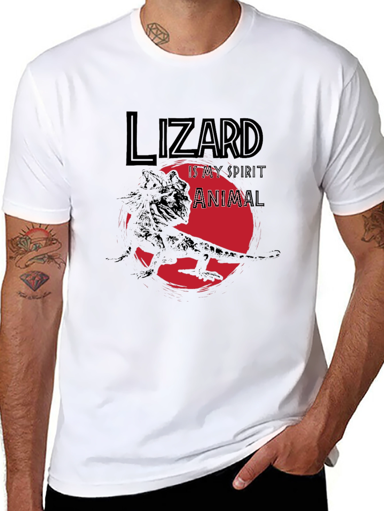 Lizard Spirit Animal T-Shirt - Black