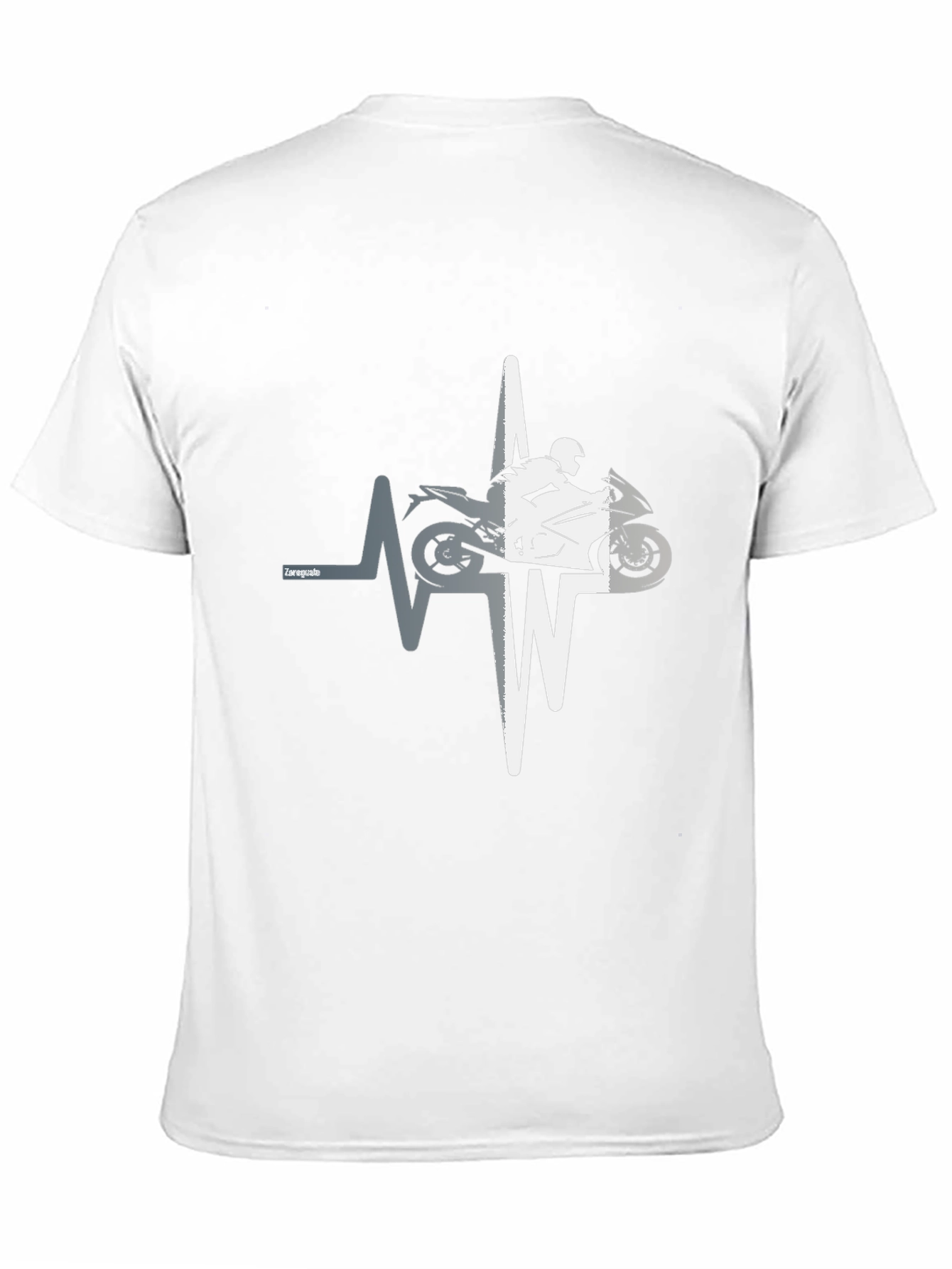 Motorcycle Heartbeat Graphic T-Shirt - Black