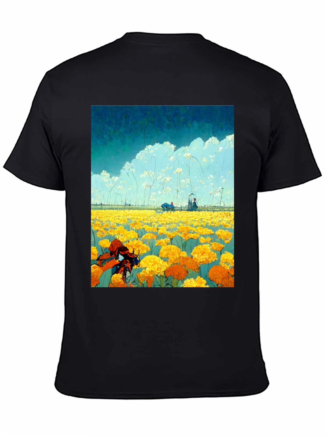 Floral Field Graphic Tee - Unique Design