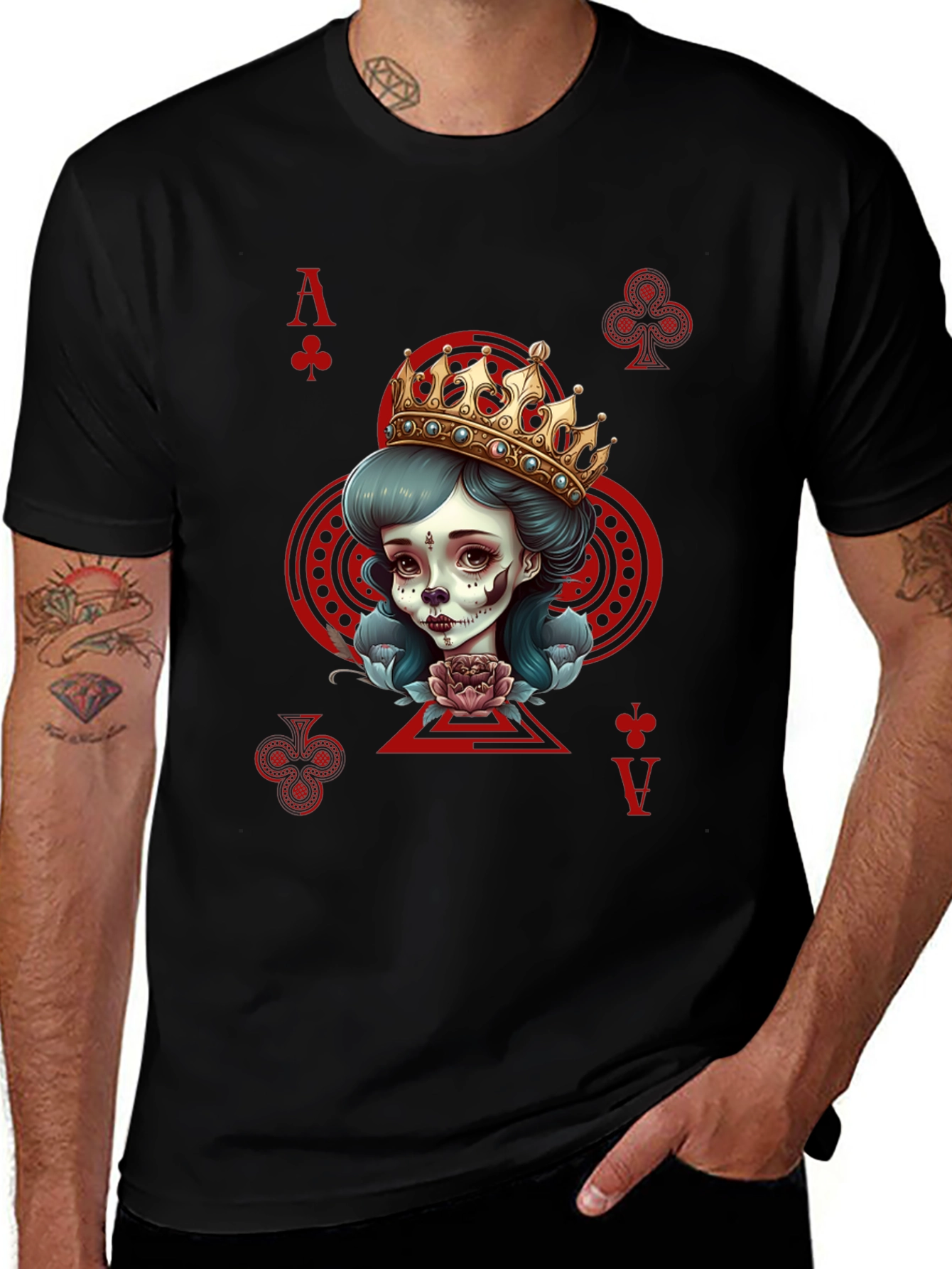 Ace of Clubs Queen Graphic T-Shirt