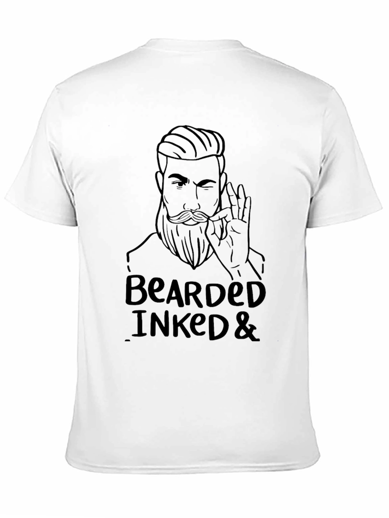 Bearded & Inked Graphic Tee - Cool Mans Shirt