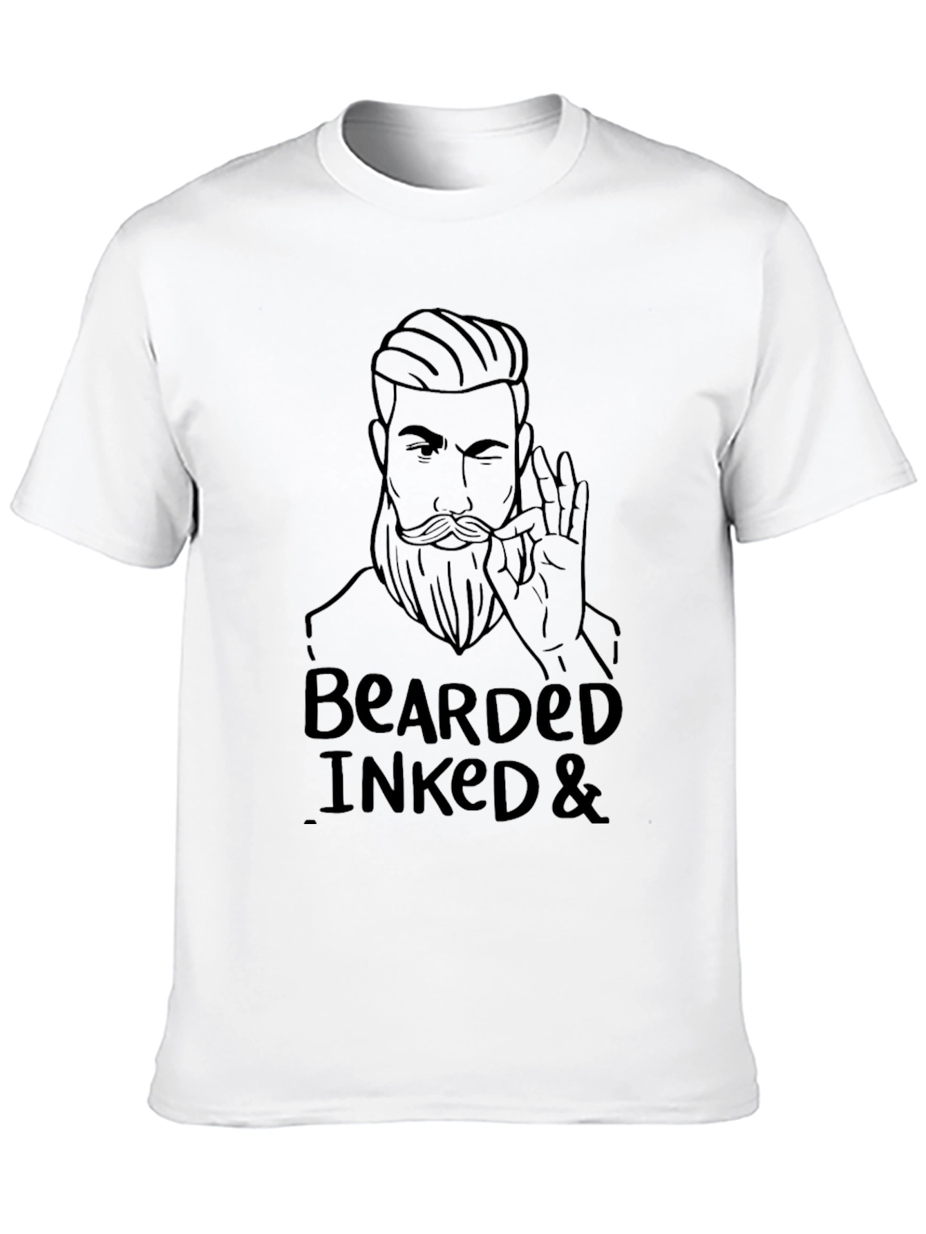Bearded & Inked Graphic Tee - Cool Mans Shirt