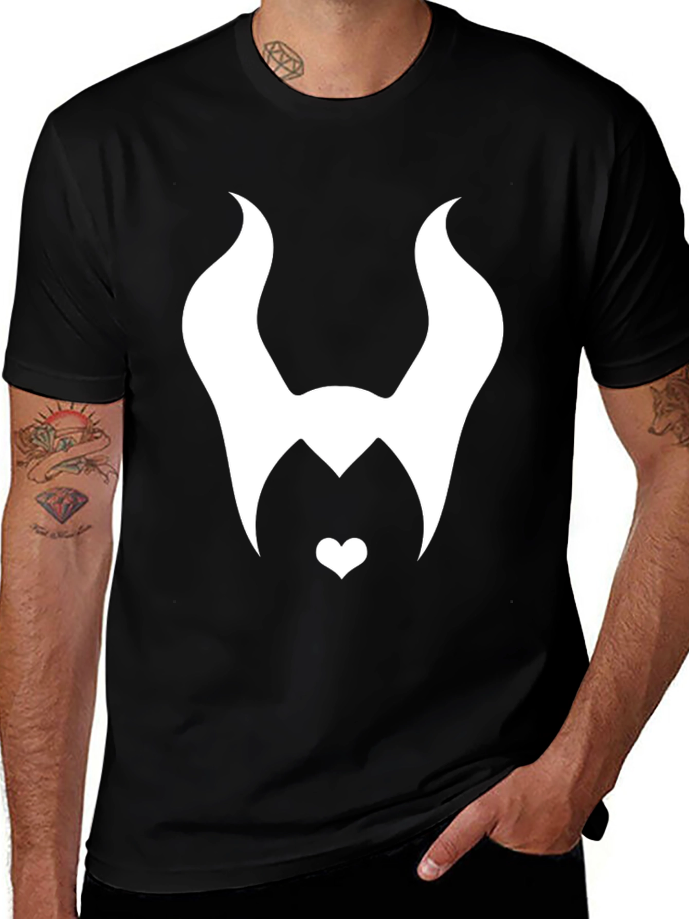 Maleficent Inspired Graphic Tee - Black Cotton Blend