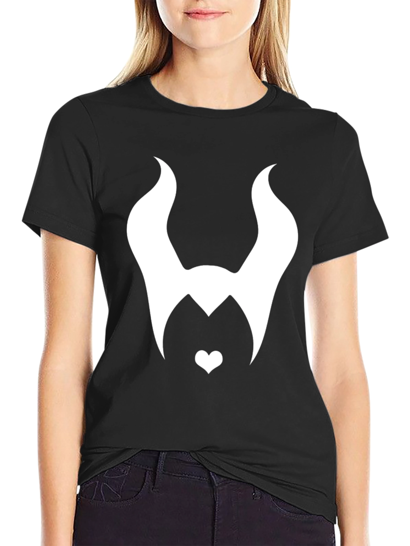 Maleficent Inspired Graphic Tee - Black Cotton Blend