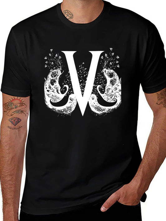 Abstract V Graphic Black T-Shirt