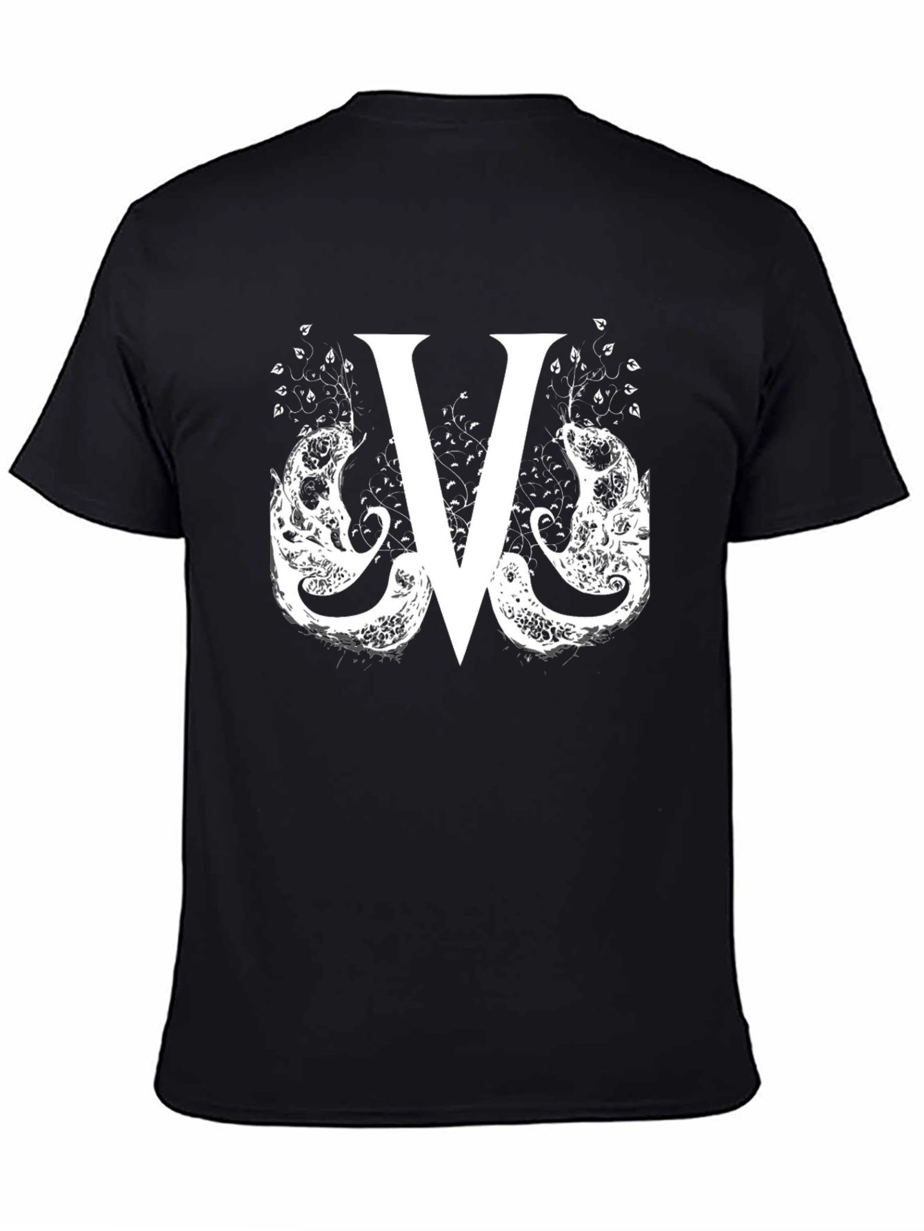 Abstract V Graphic Black T-Shirt