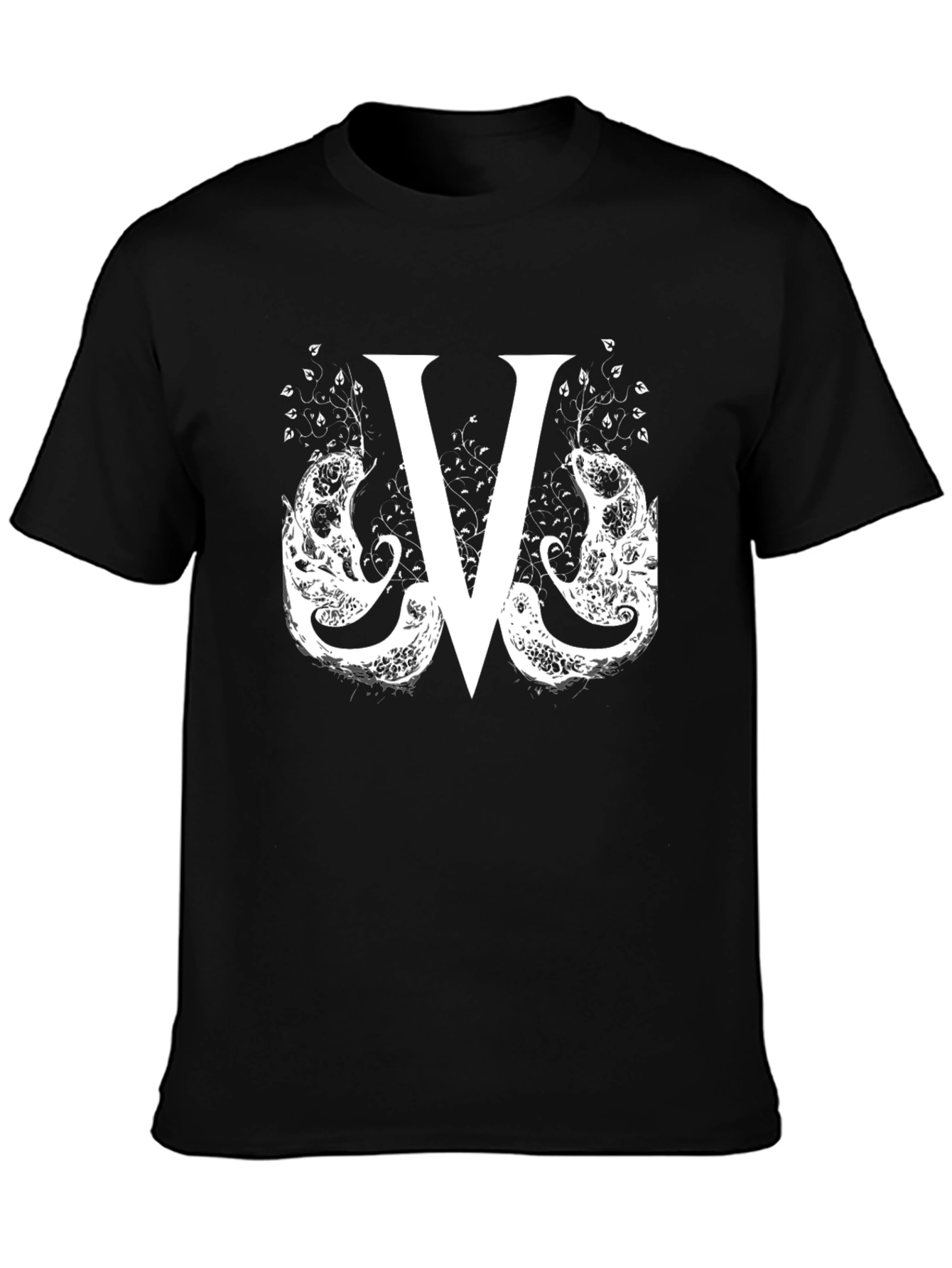 Abstract V Graphic Black T-Shirt