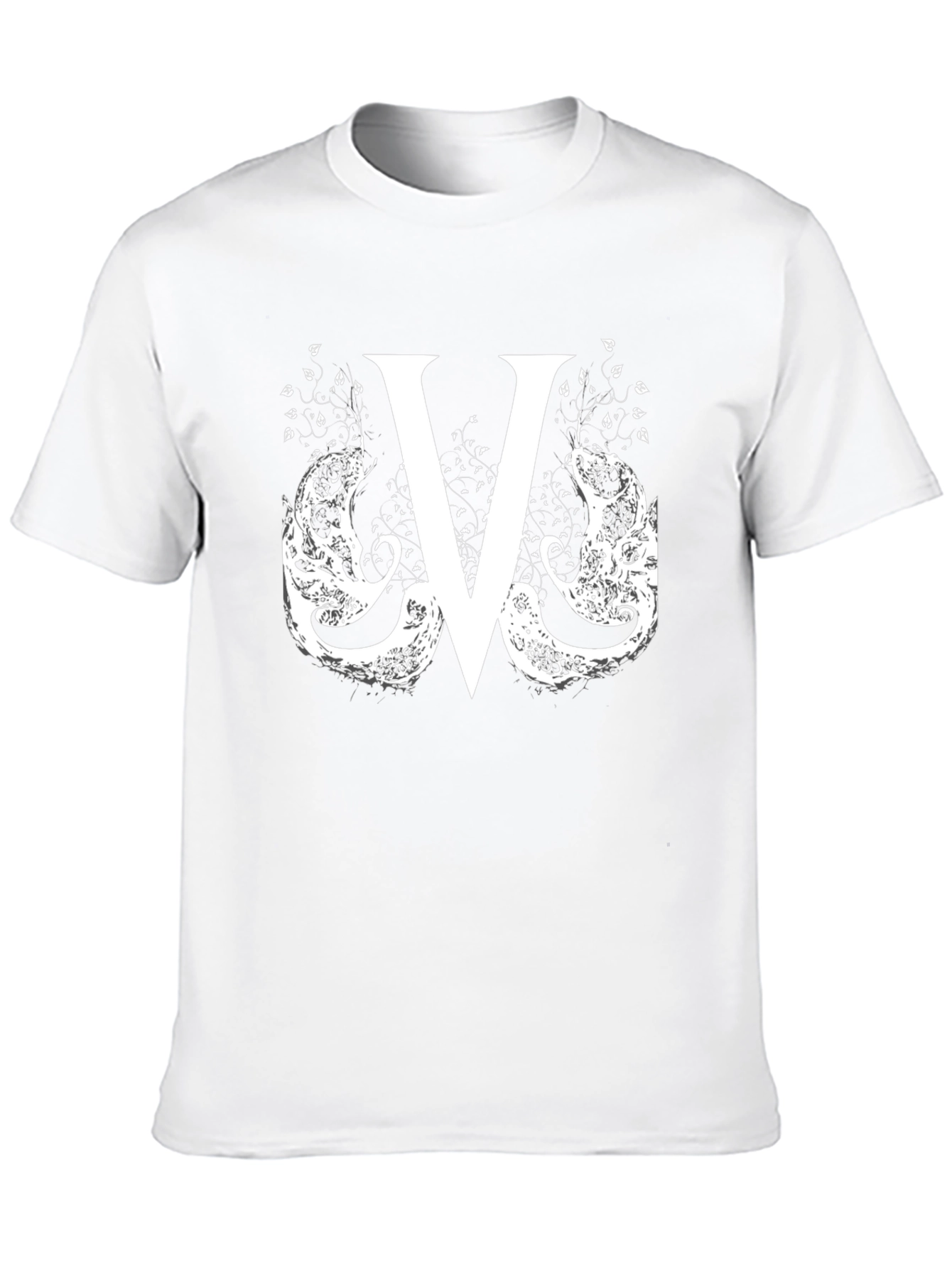 Abstract V Graphic Black T-Shirt