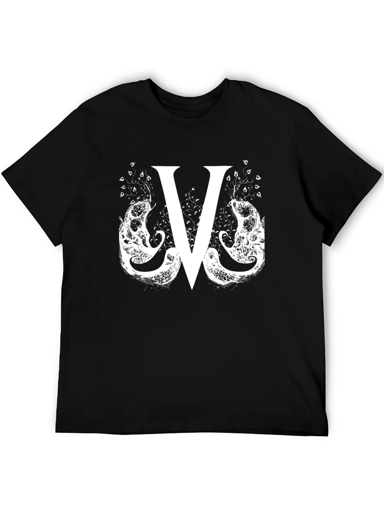 Abstract V Graphic Black T-Shirt