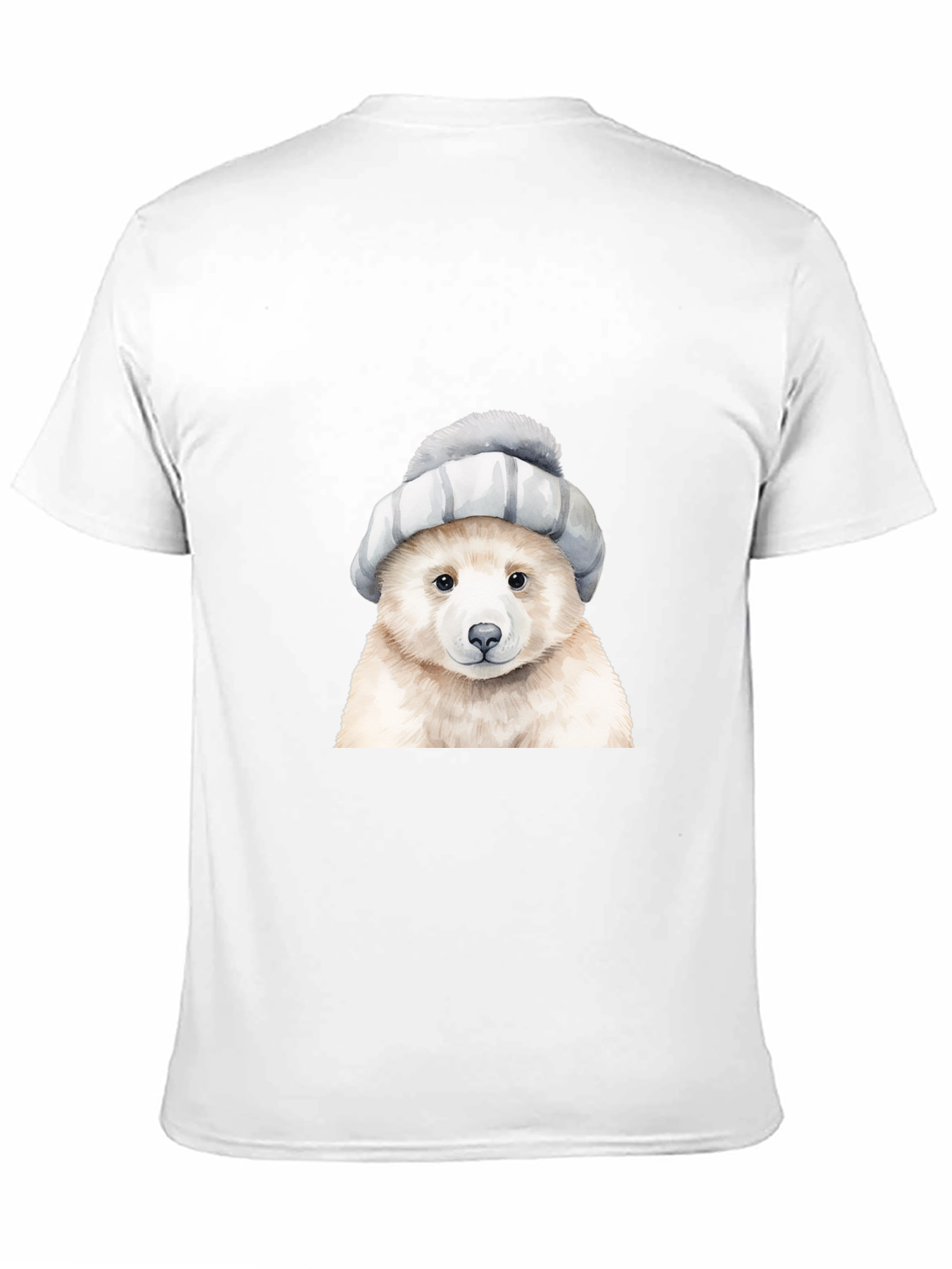 Bear in Hat Graphic Tee - Casual Black T-Shirt