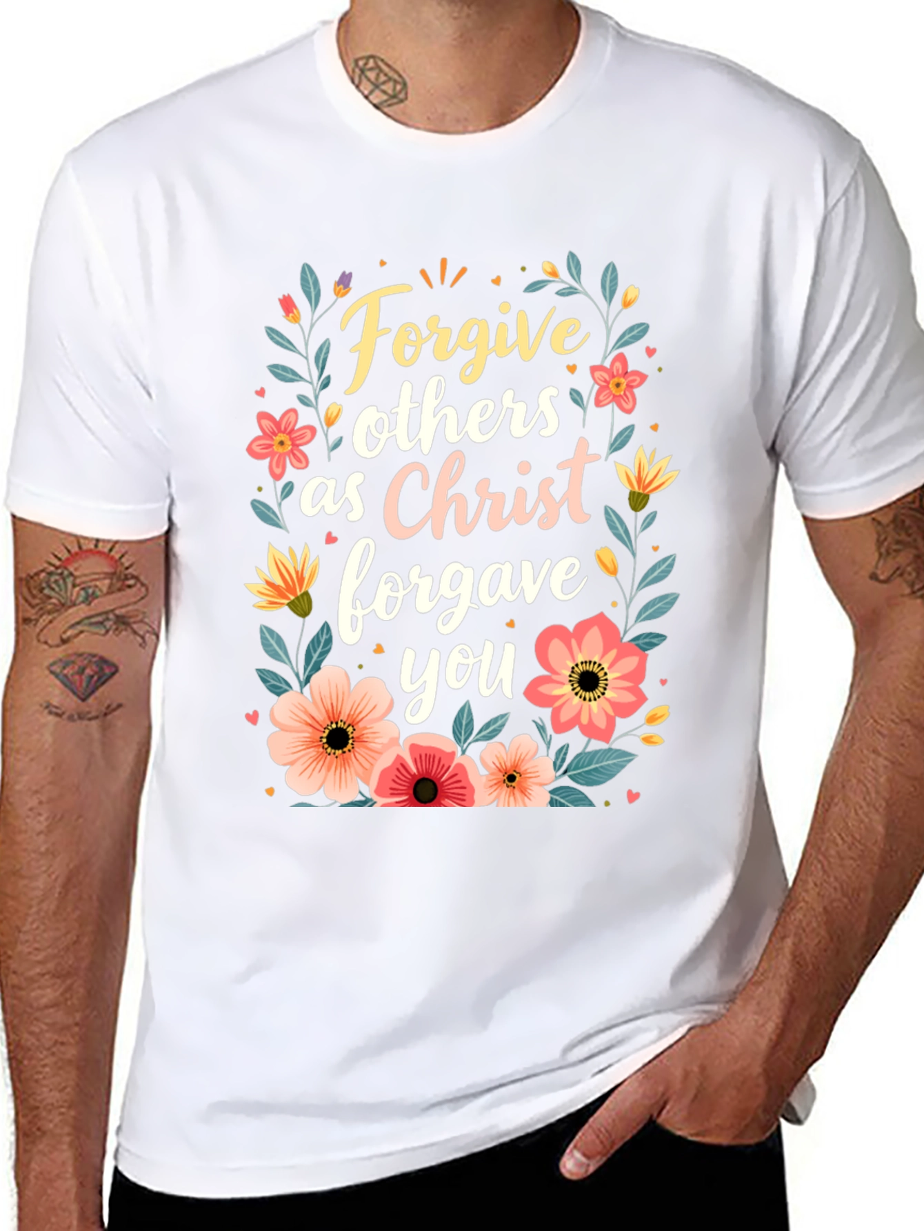 Forgive Others T-Shirt - Floral Design