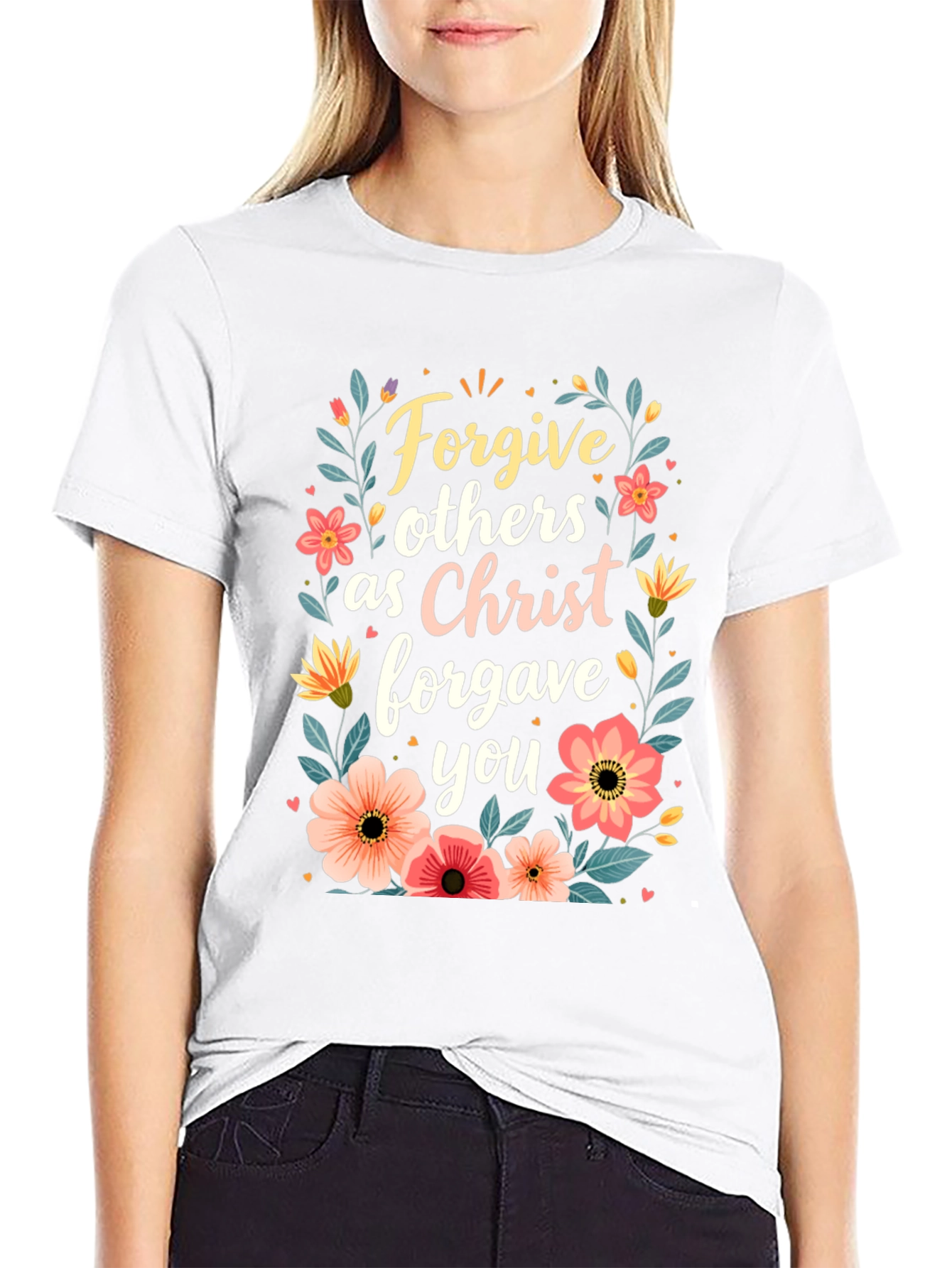 Forgive Others T-Shirt - Floral Design