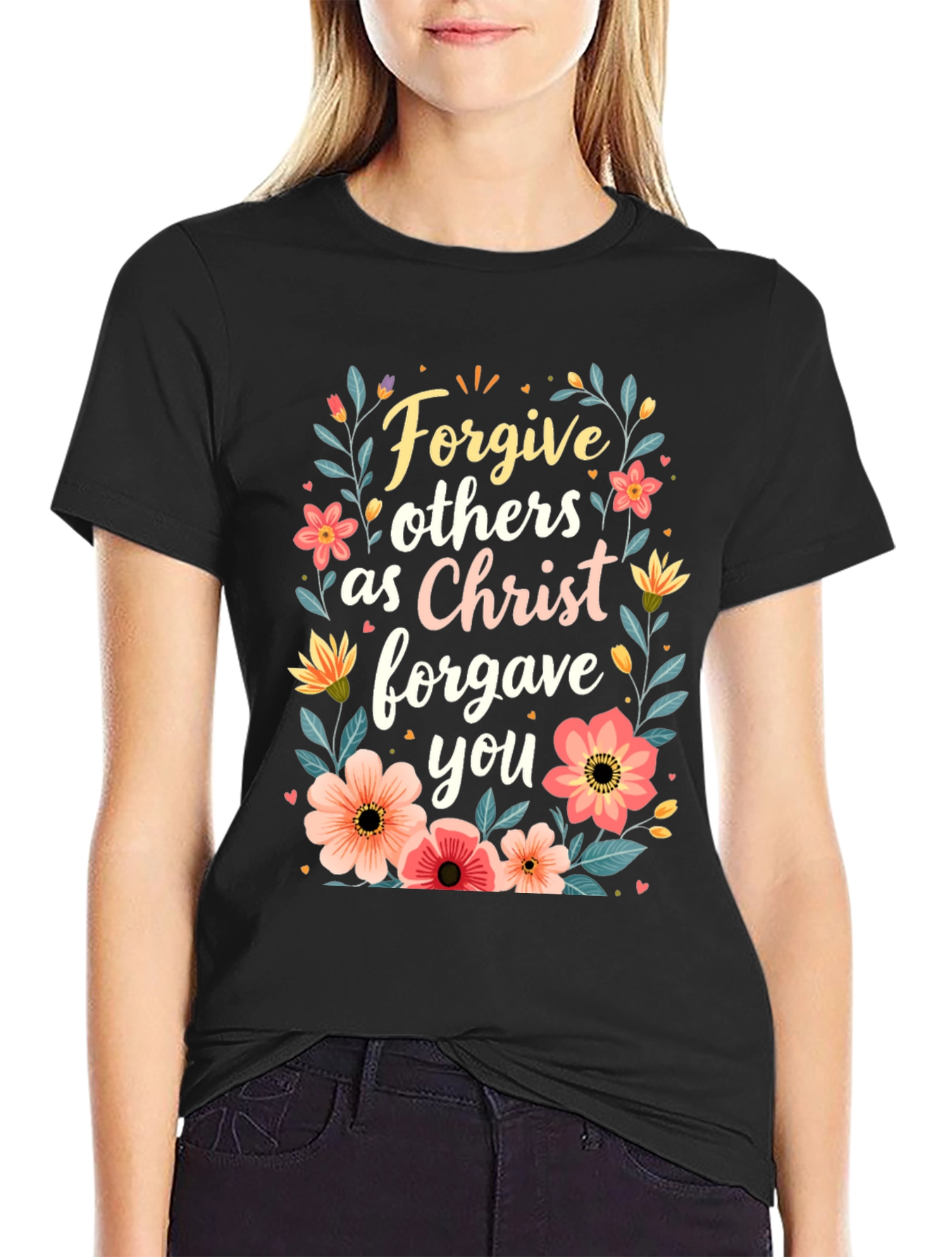 Forgive Others T-Shirt - Floral Design