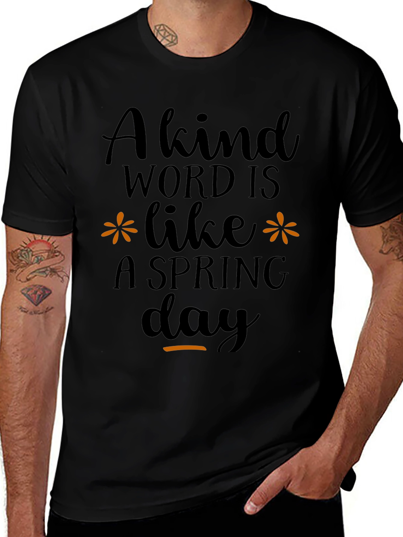 Kind Word Spring Day Graphic Black Tee