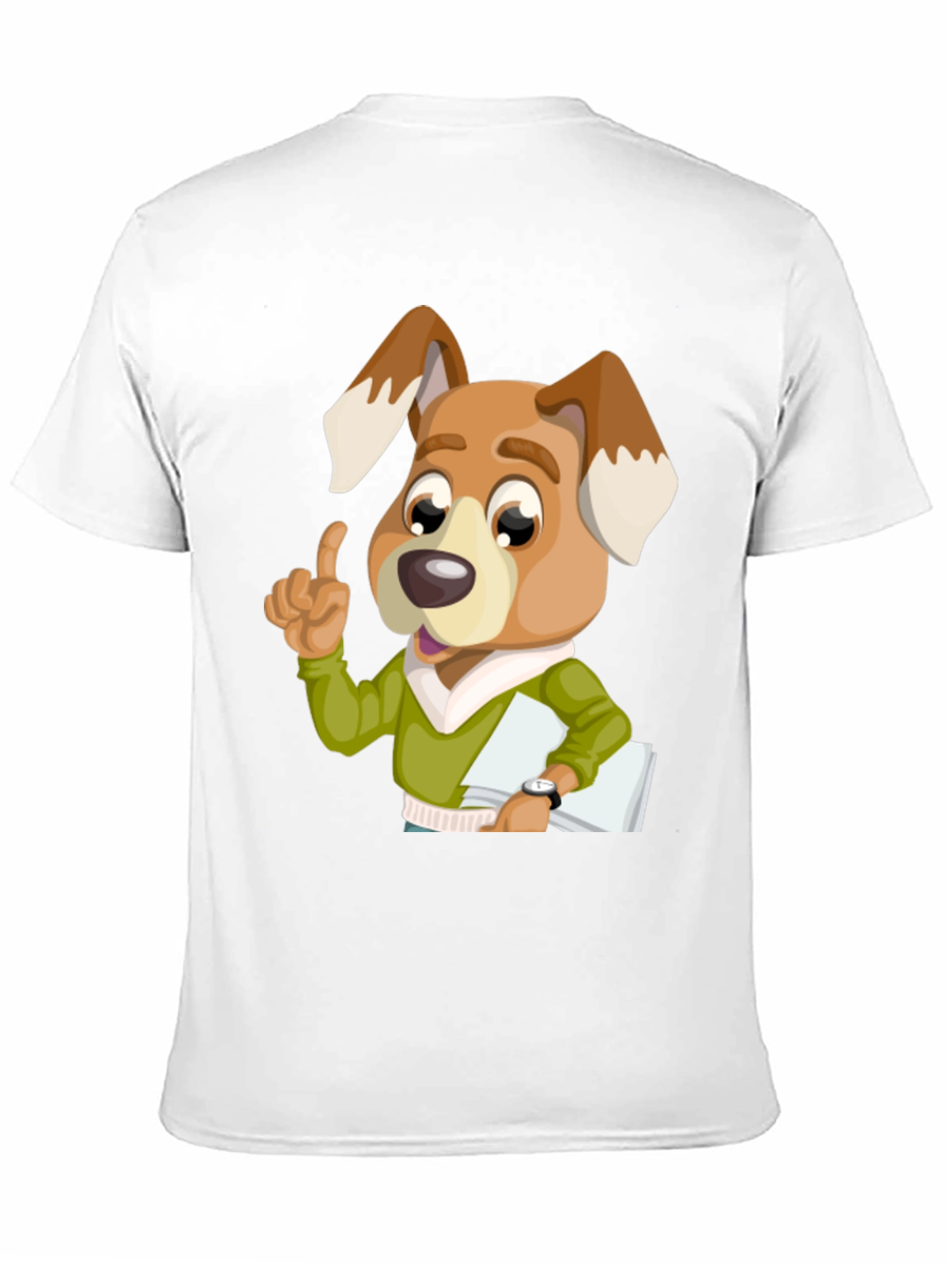 Dog Cartoon Character Black T-Shirt