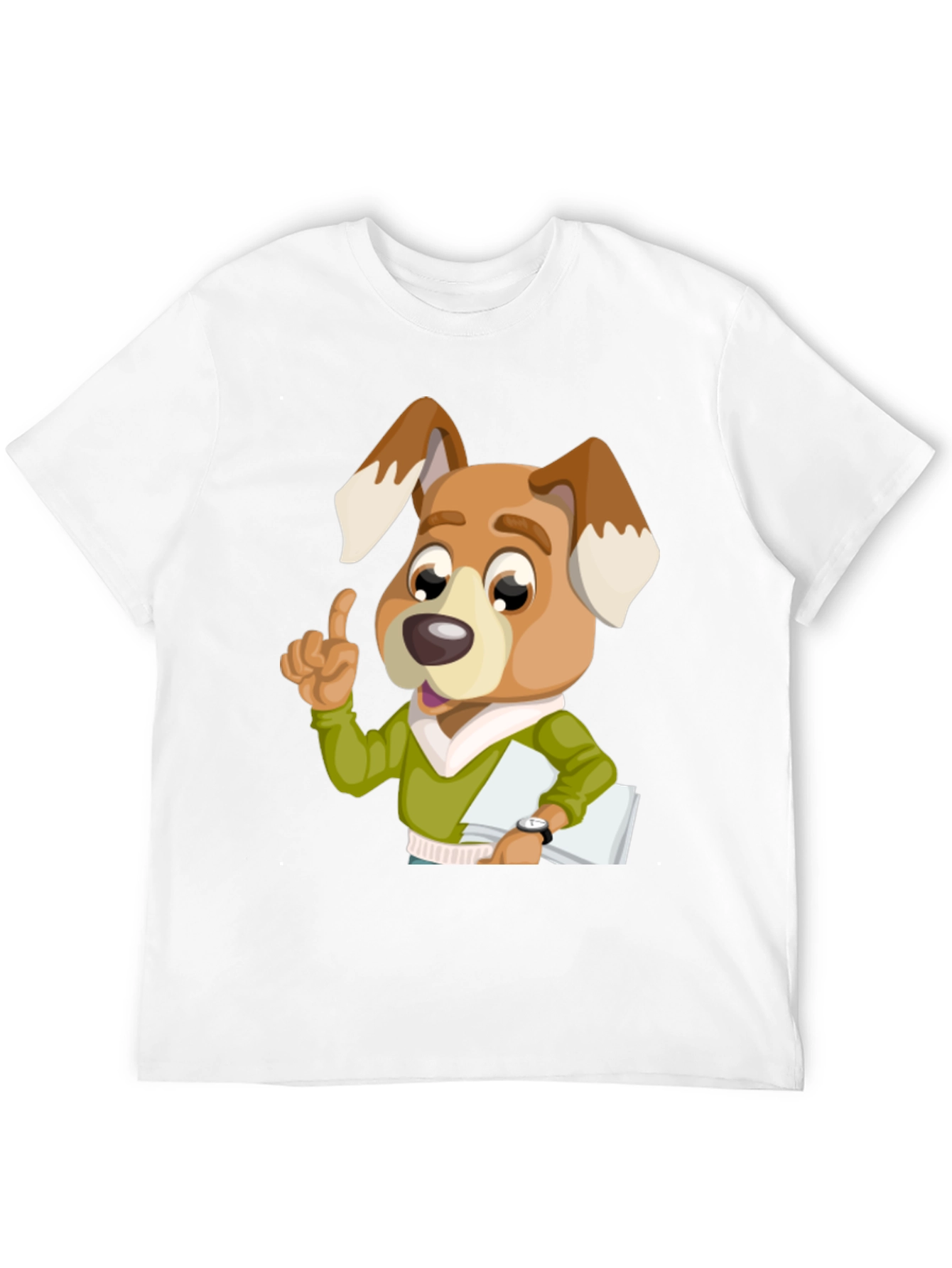 Dog Cartoon Character Black T-Shirt