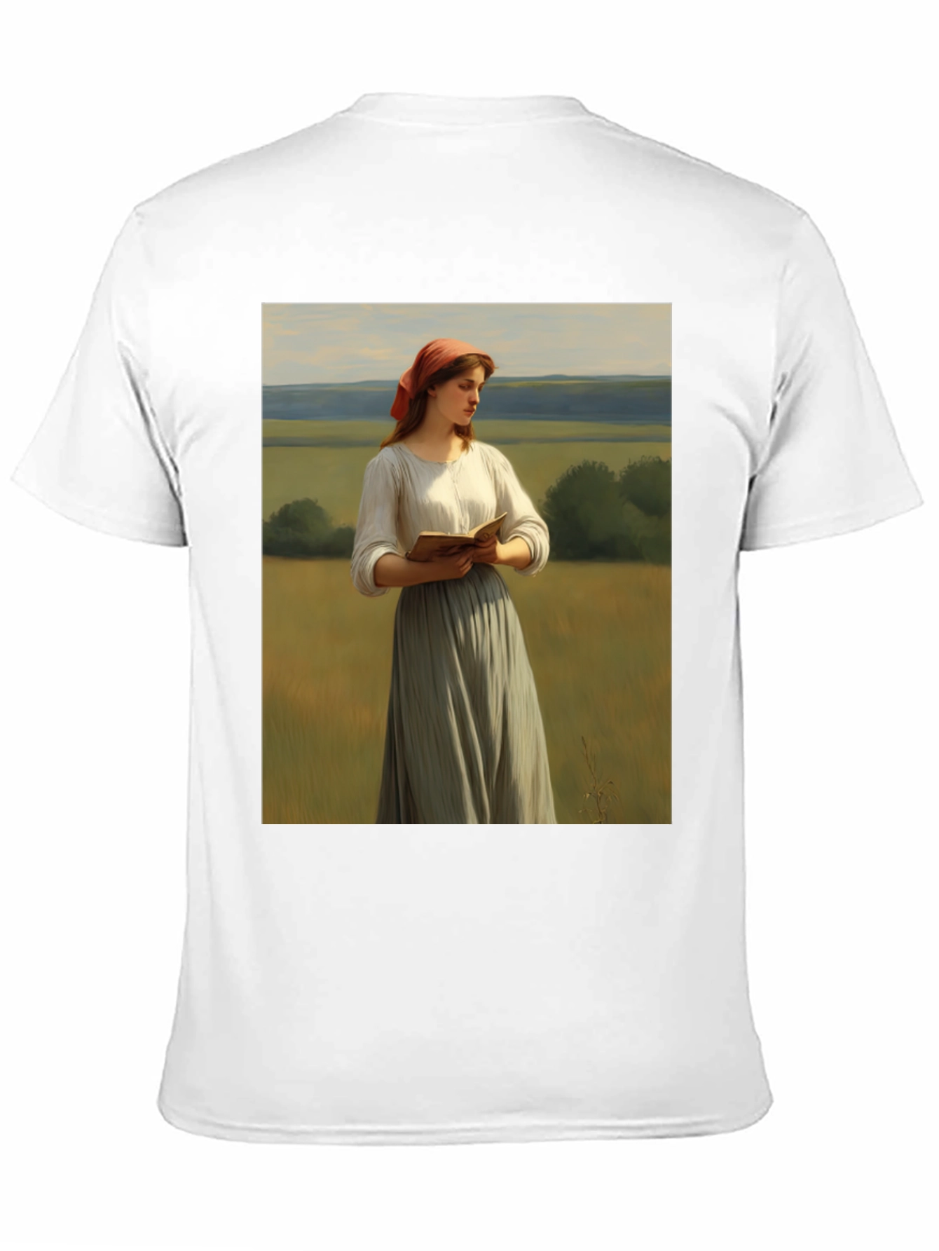 Artistic T-Shirt with Reader in the Field Design