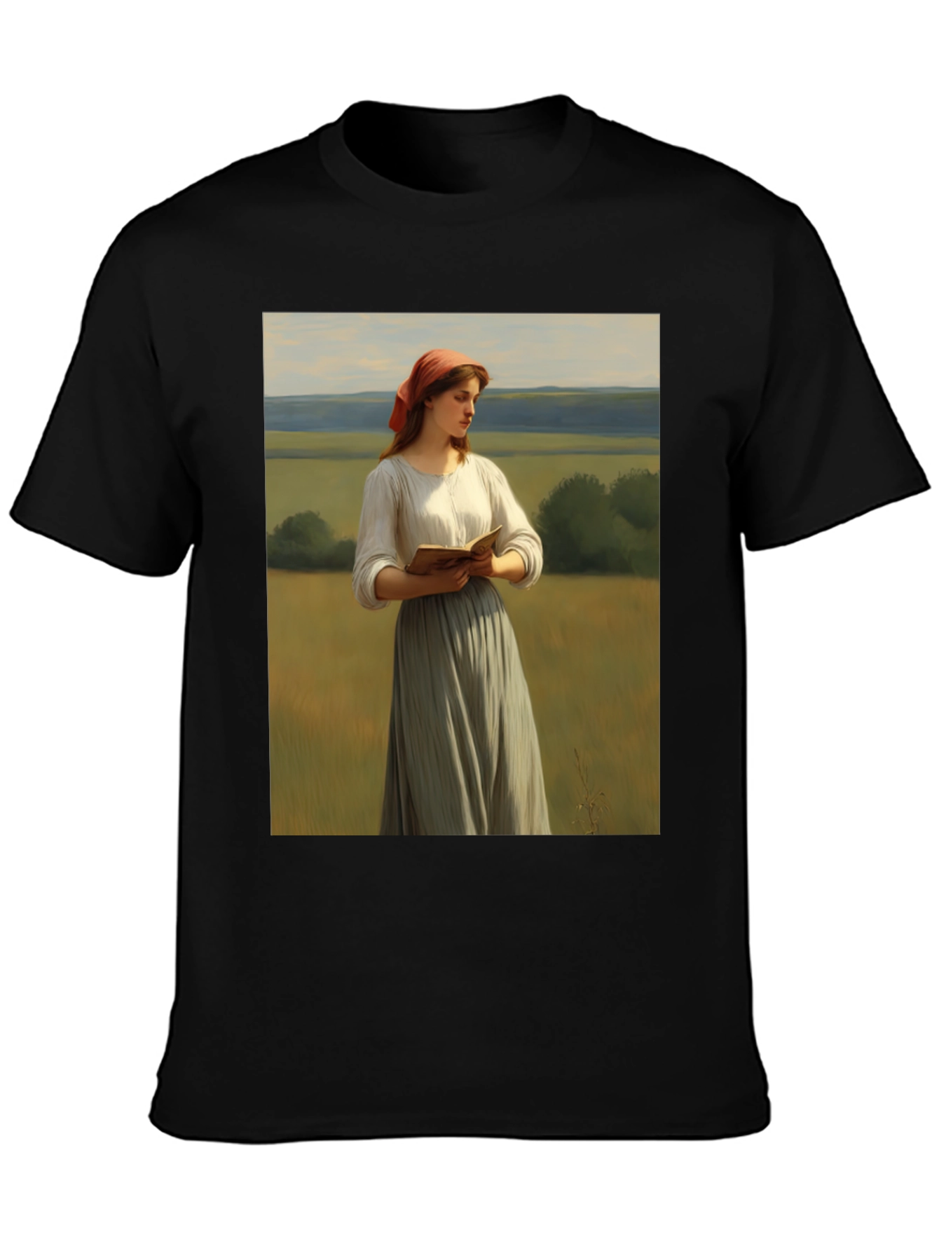 Artistic T-Shirt with Reader in the Field Design