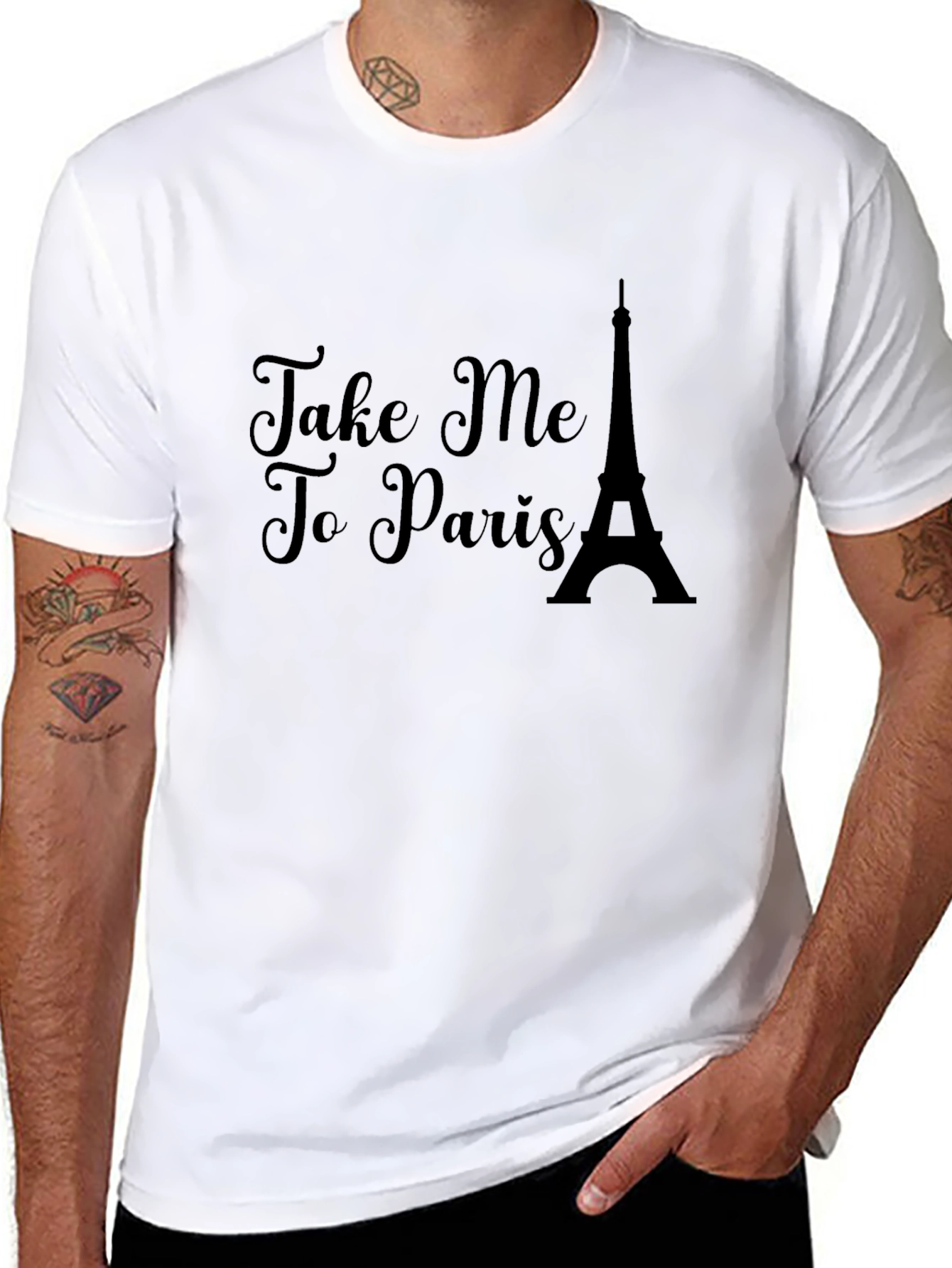 Take Me to Paris Black Graphic Tee Shirt