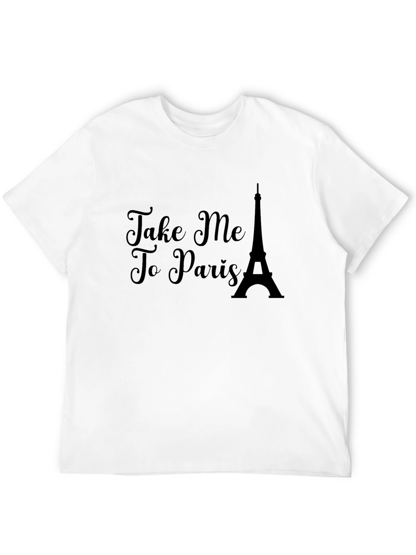 Take Me to Paris Black Graphic Tee Shirt