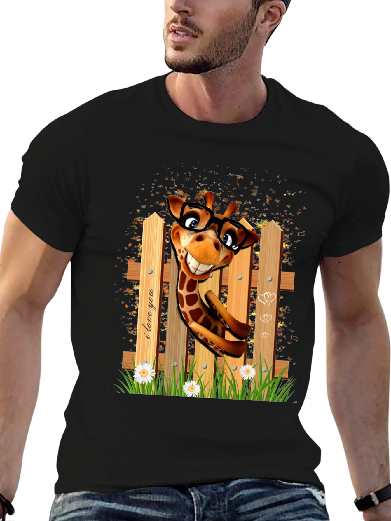 Funny Giraffe in Glasses T-Shirt