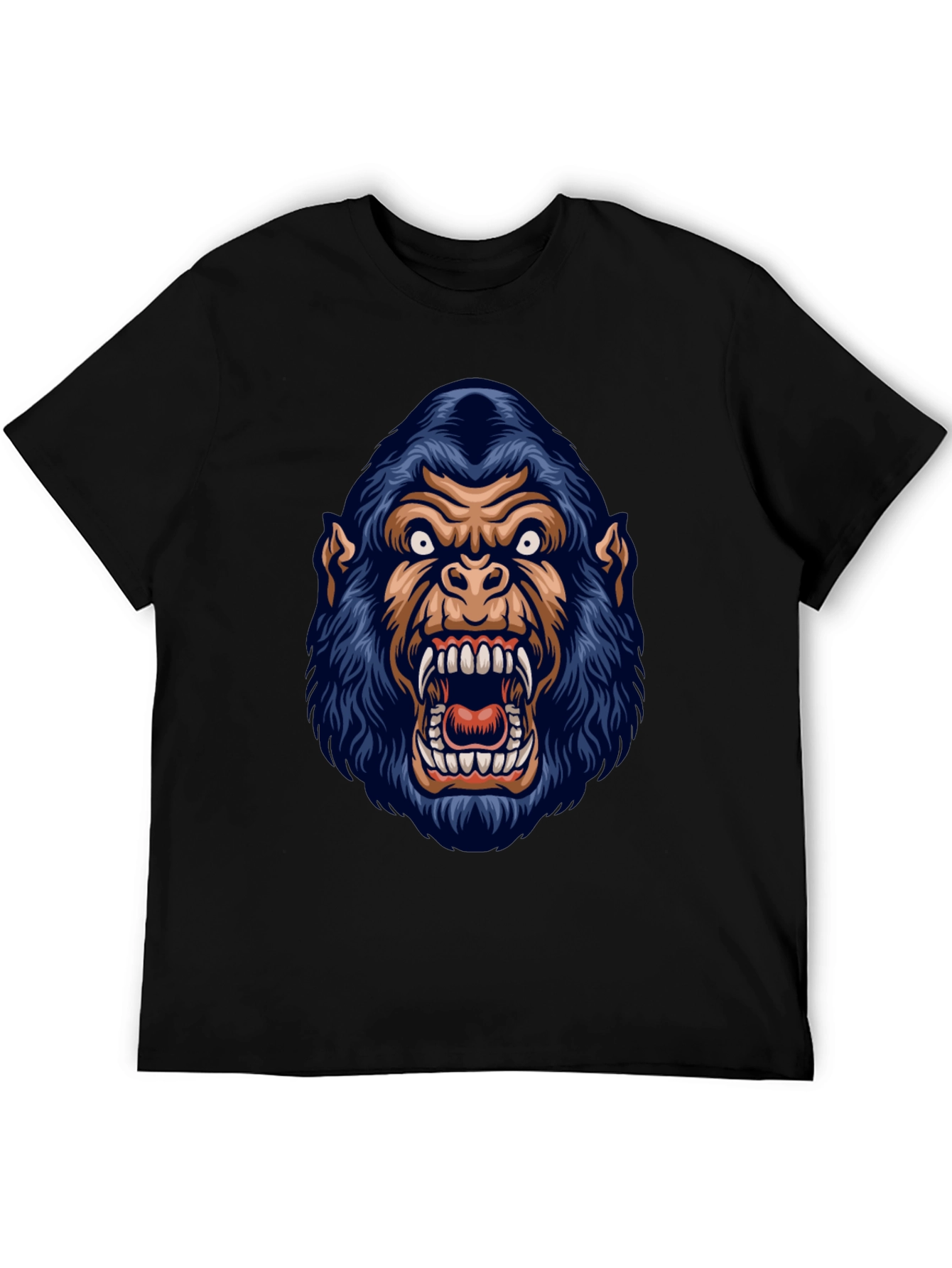 Mens Black Gorilla Graphic Print T-Shirt