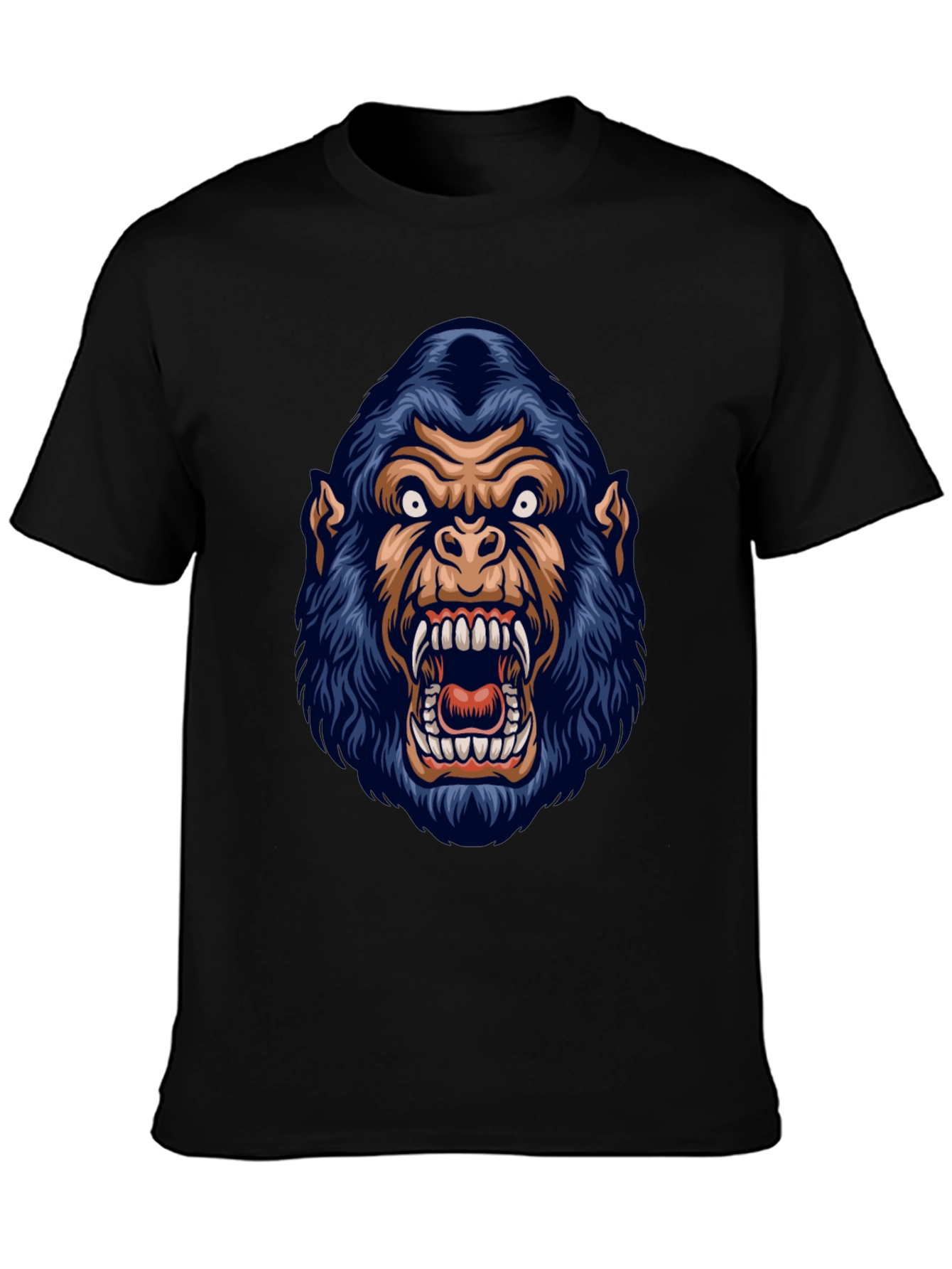 Mens Black Gorilla Graphic Print T-Shirt
