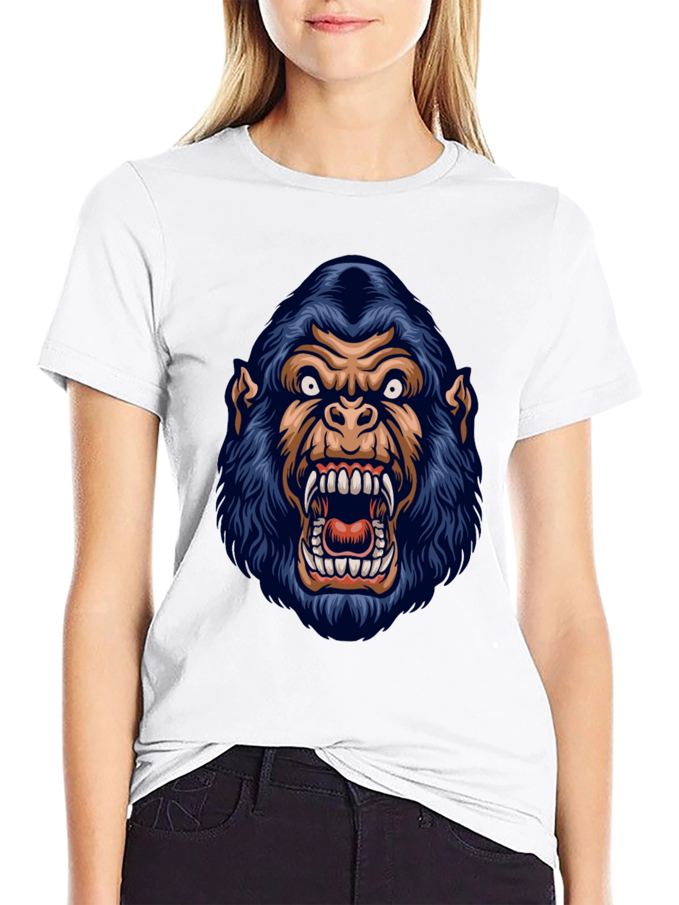 Mens Black Gorilla Graphic Print T-Shirt