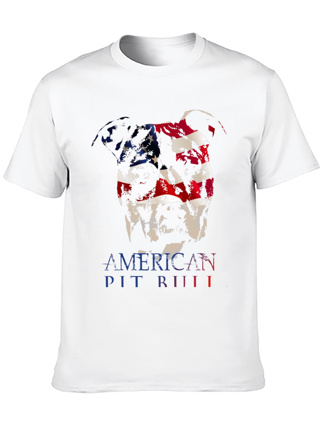 American Pit Bull Dog T-Shirt - USA Flag Design