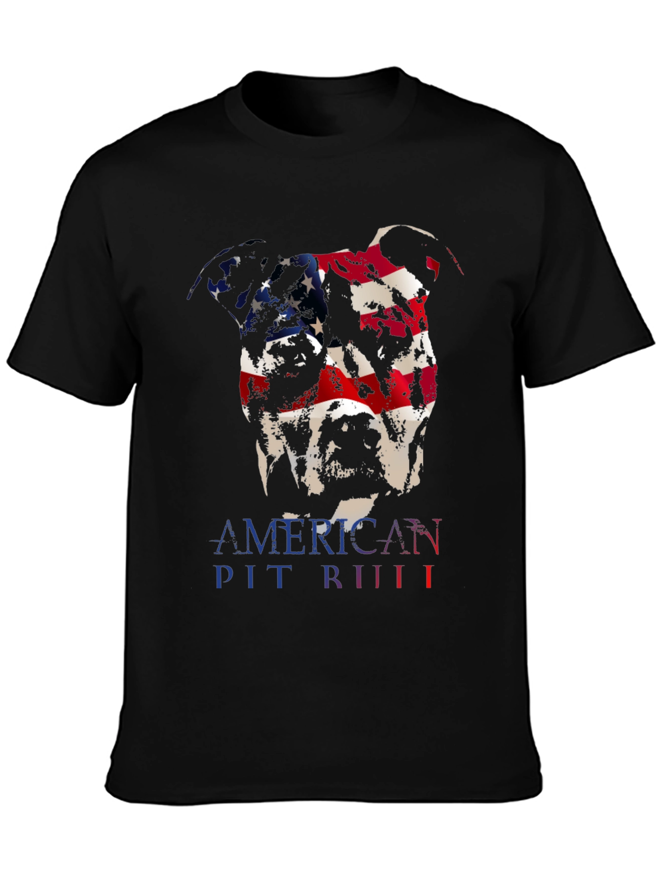 American Pit Bull Dog T-Shirt - USA Flag Design