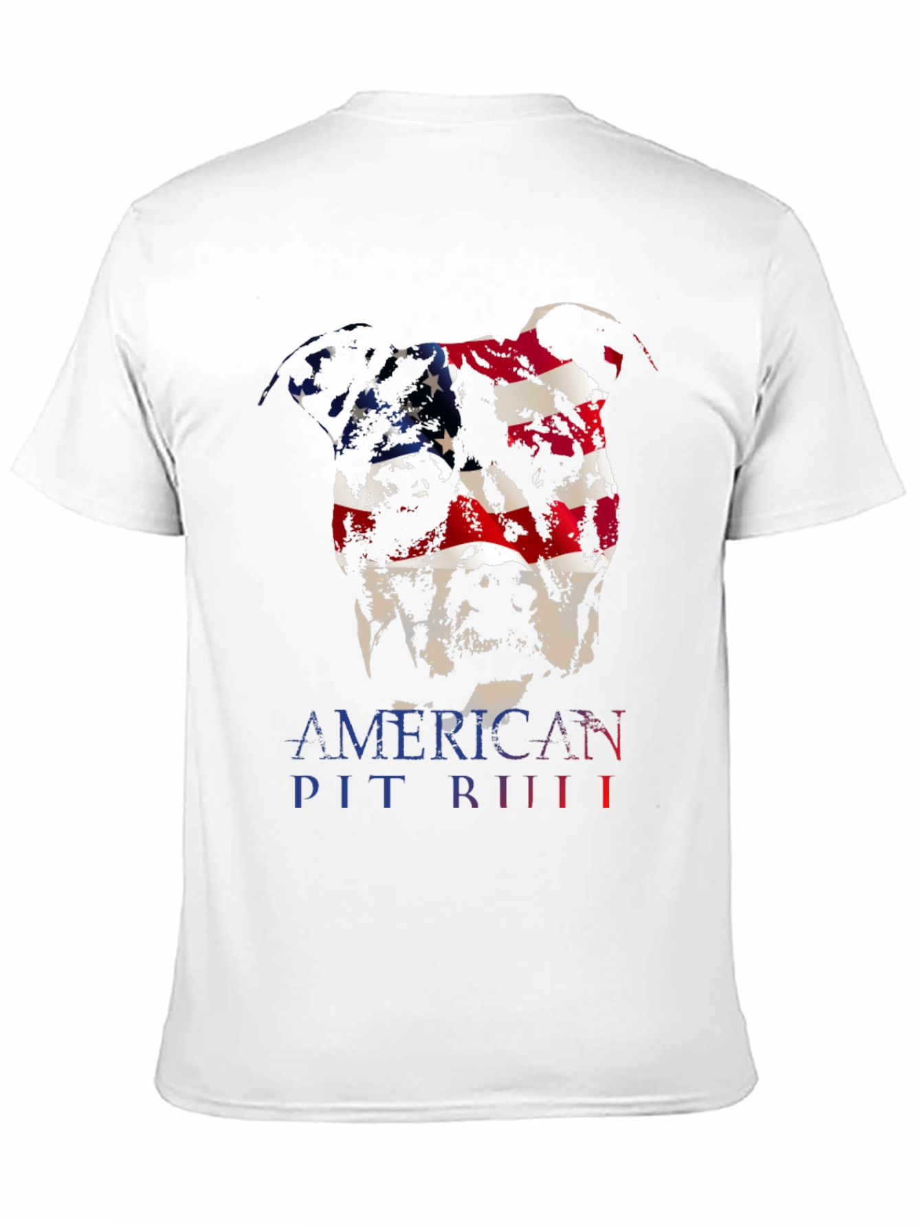 American Pit Bull Dog T-Shirt - USA Flag Design