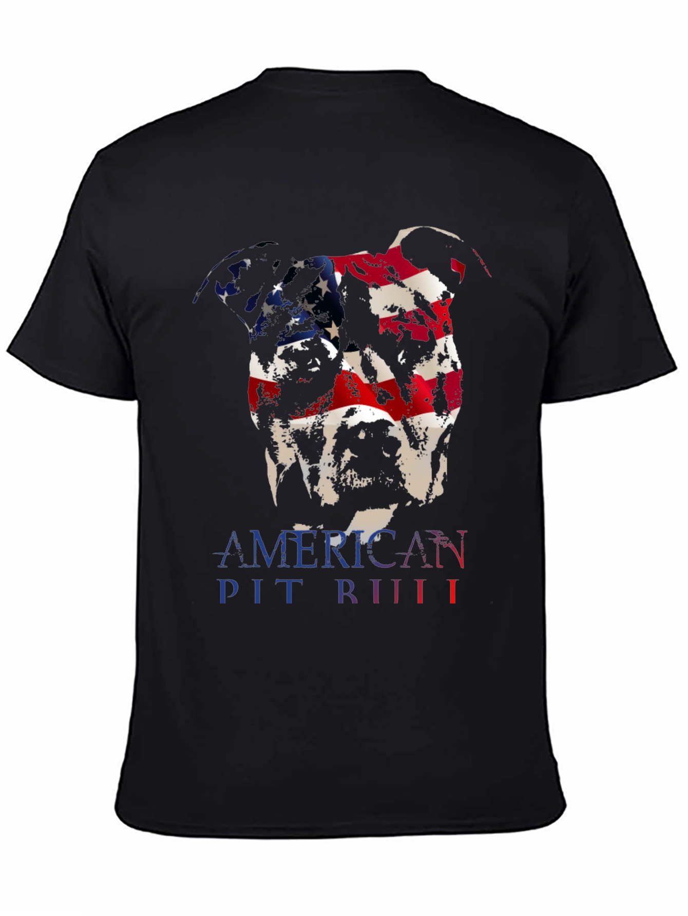 American Pit Bull Dog T-Shirt - USA Flag Design