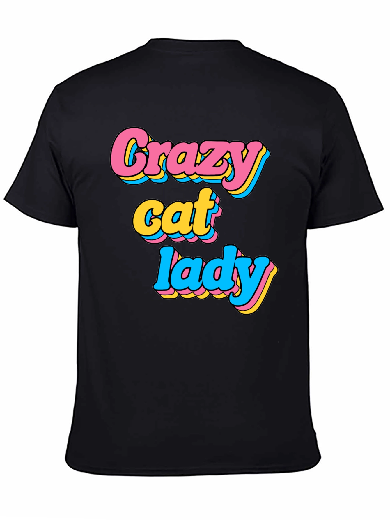 Crazy Cat Lady Graphic T-Shirt - Black