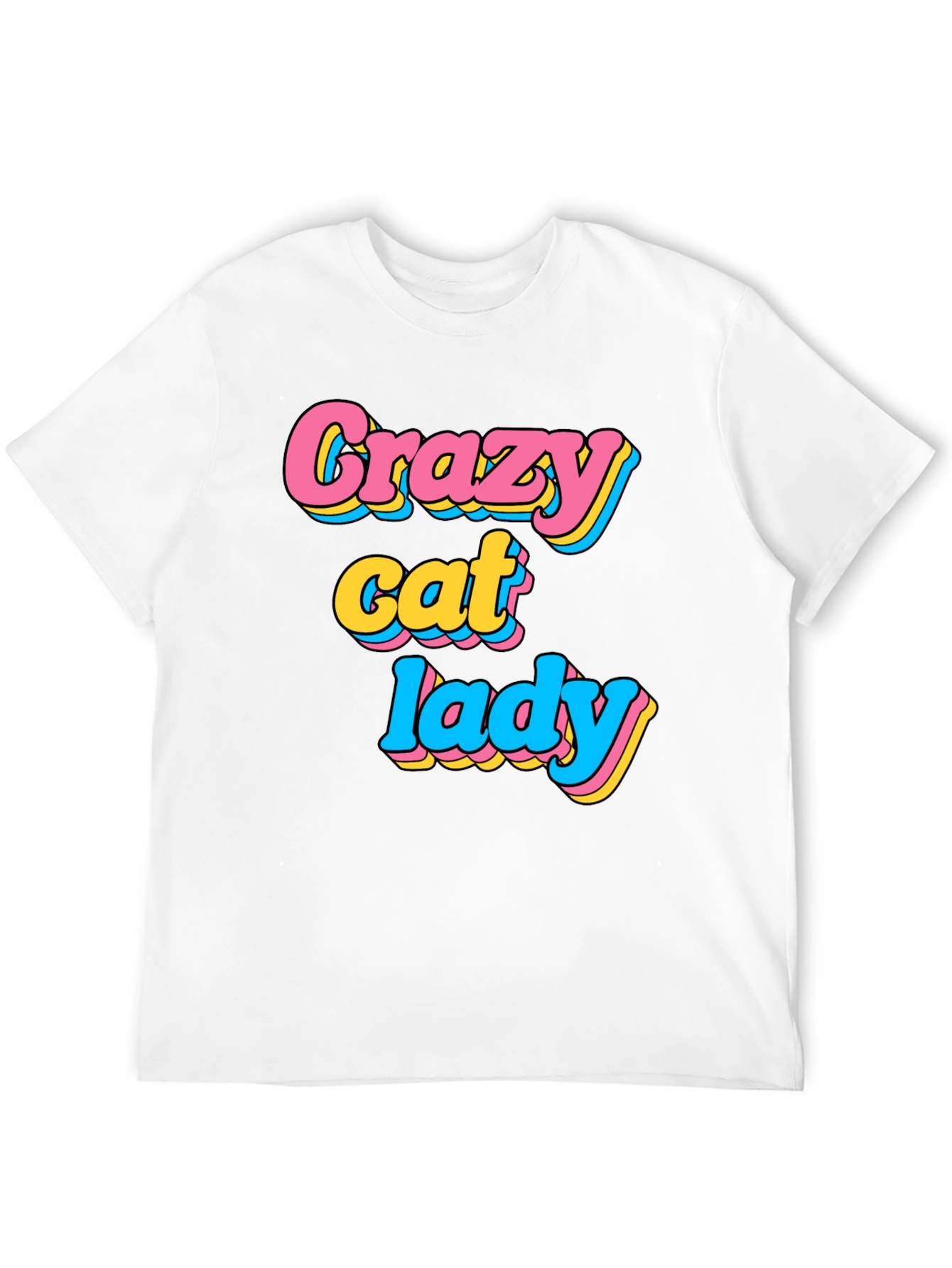 Crazy Cat Lady Graphic T-Shirt - Black