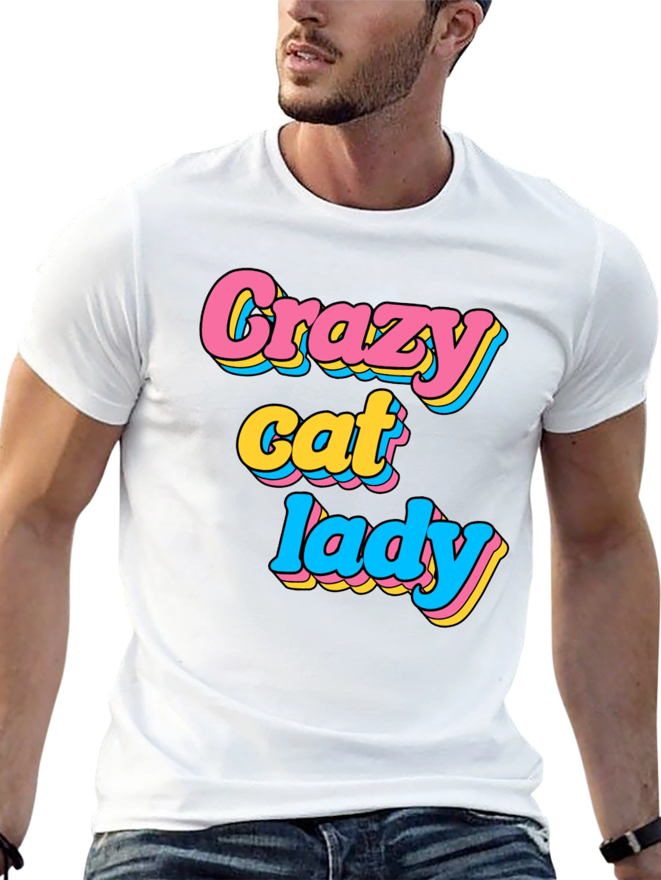 Crazy Cat Lady Graphic T-Shirt - Black