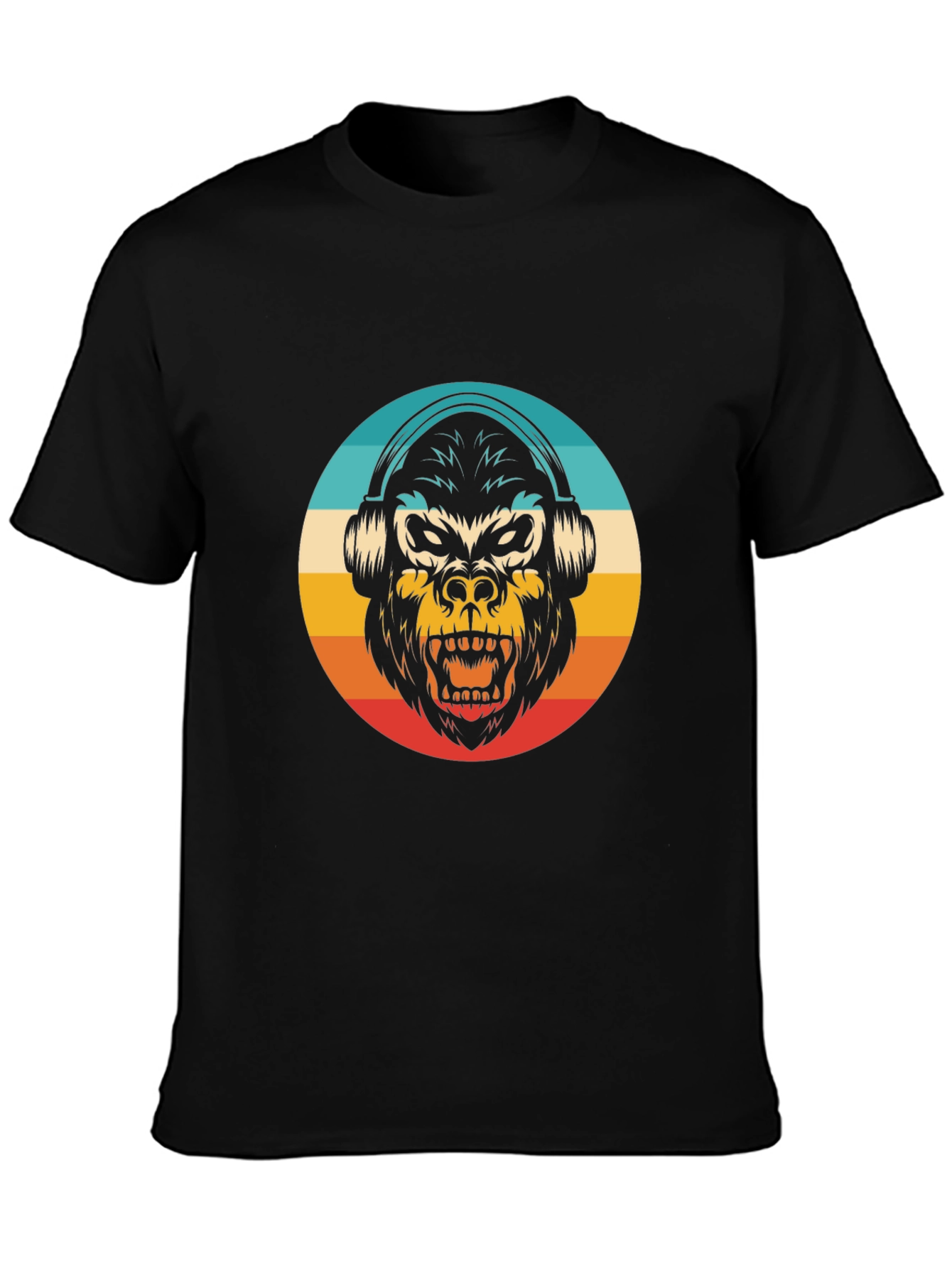 Retro Gorilla Headphones Graphic Tee
