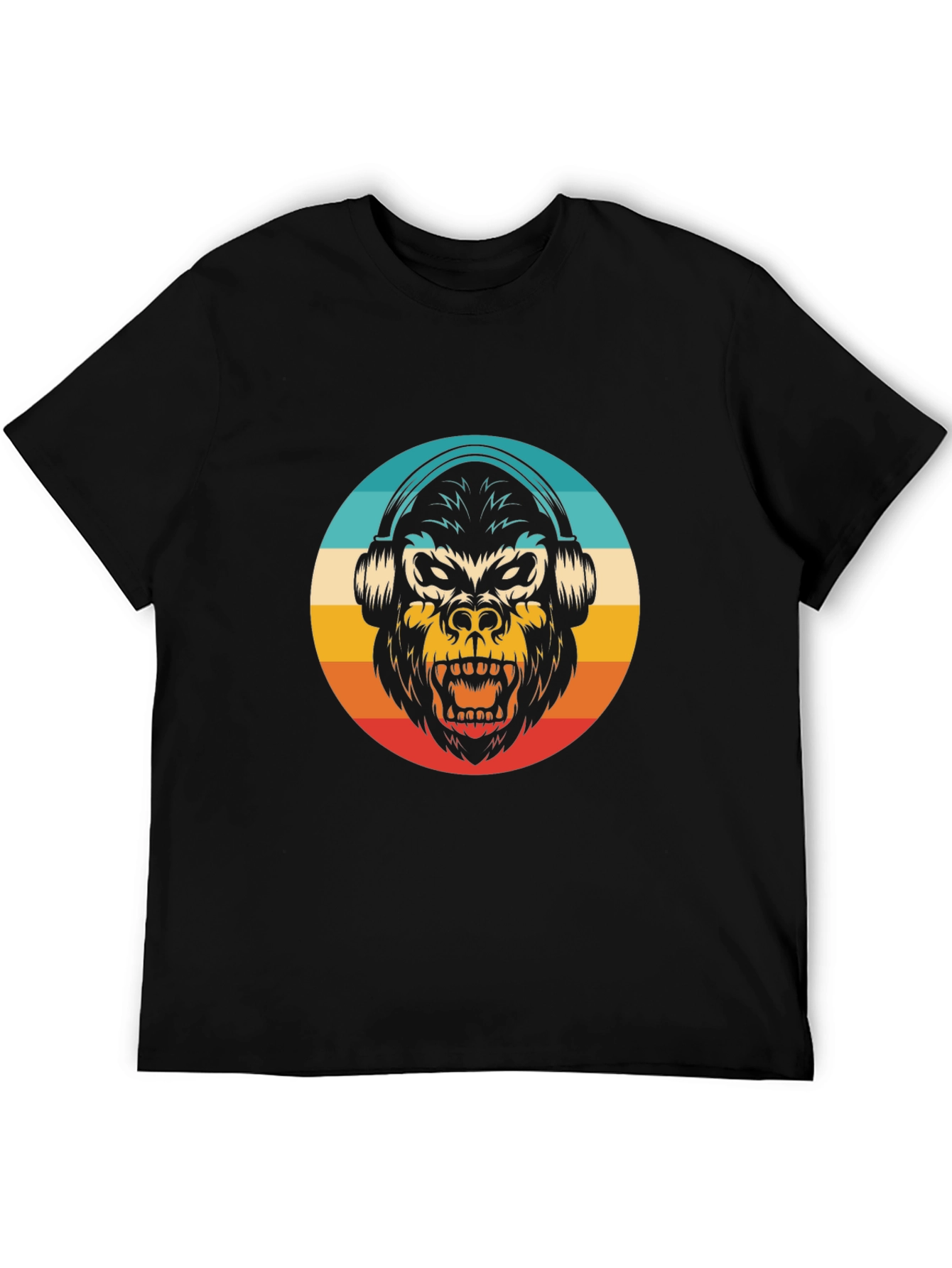 Retro Gorilla Headphones Graphic Tee