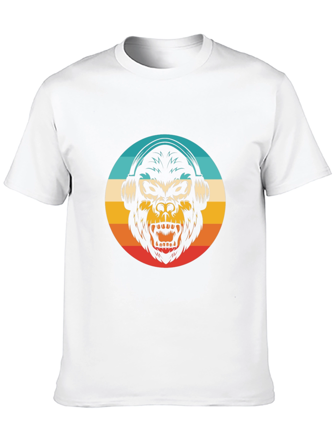 Retro Gorilla Headphones Graphic Tee