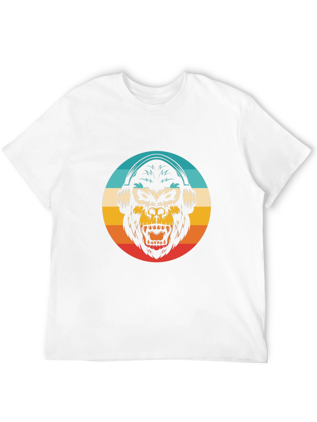 Retro Gorilla Headphones Graphic Tee