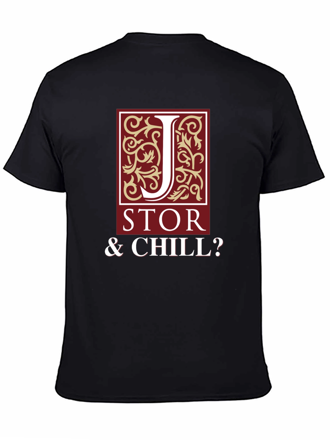JSTOR & Chill? Mens Black Graphic T-Shirt