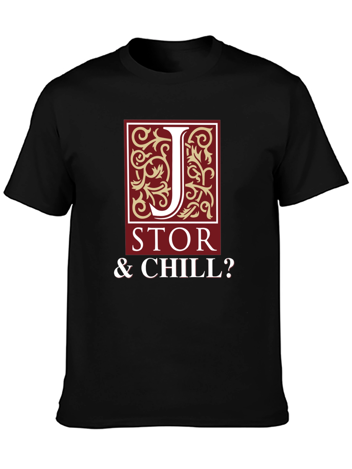 JSTOR & Chill? Mens Black Graphic T-Shirt