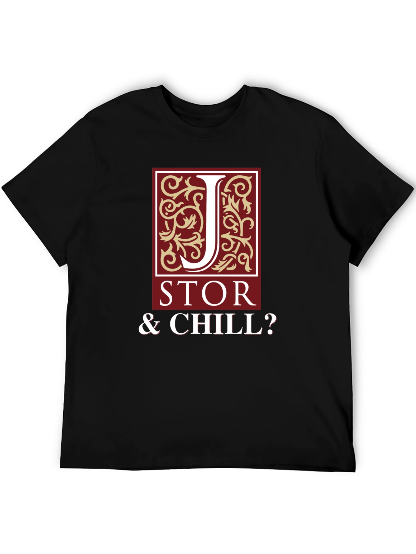 JSTOR & Chill? Mens Black Graphic T-Shirt