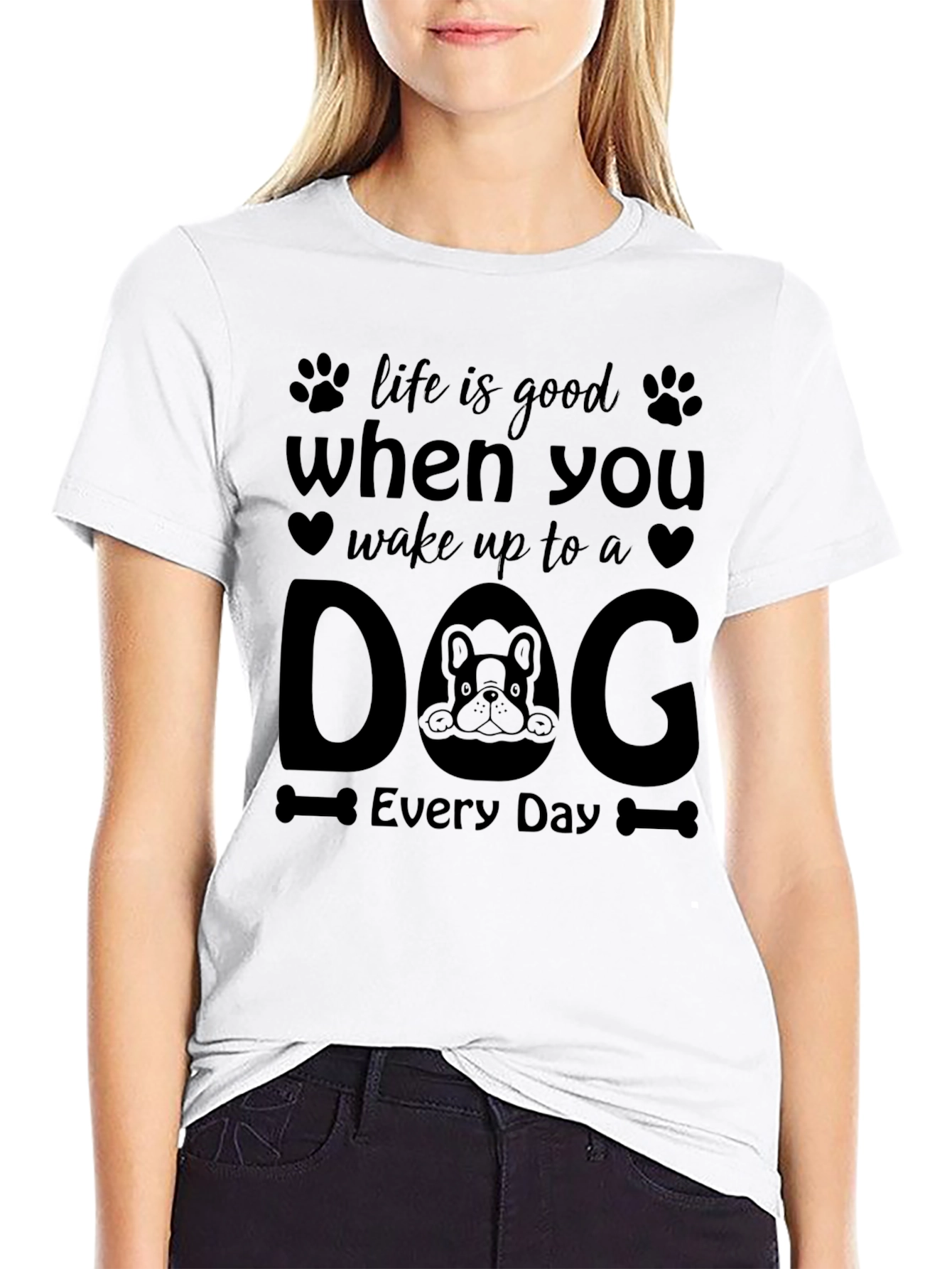 Life Is Good Wake Up to a Dog T-Shirt