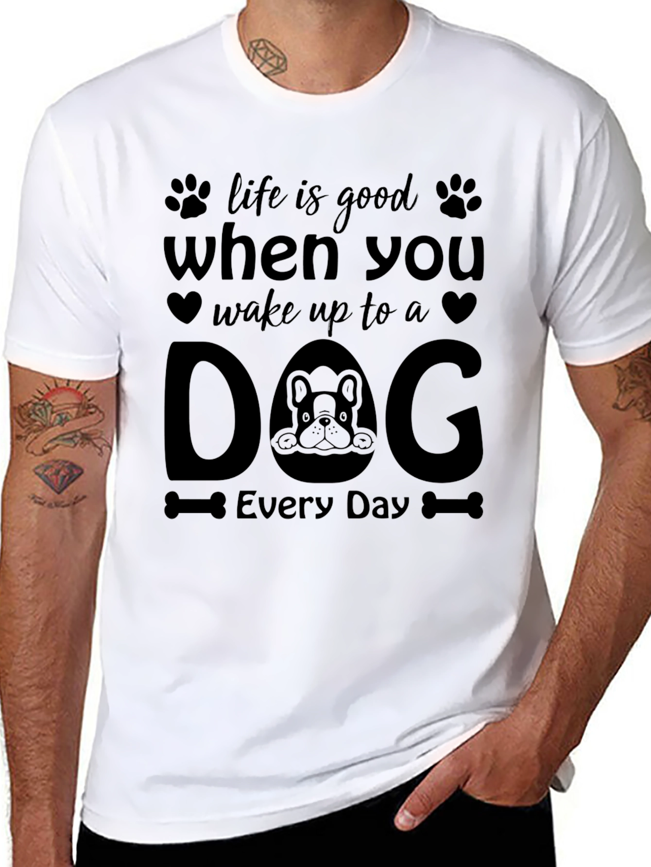 Life Is Good Wake Up to a Dog T-Shirt