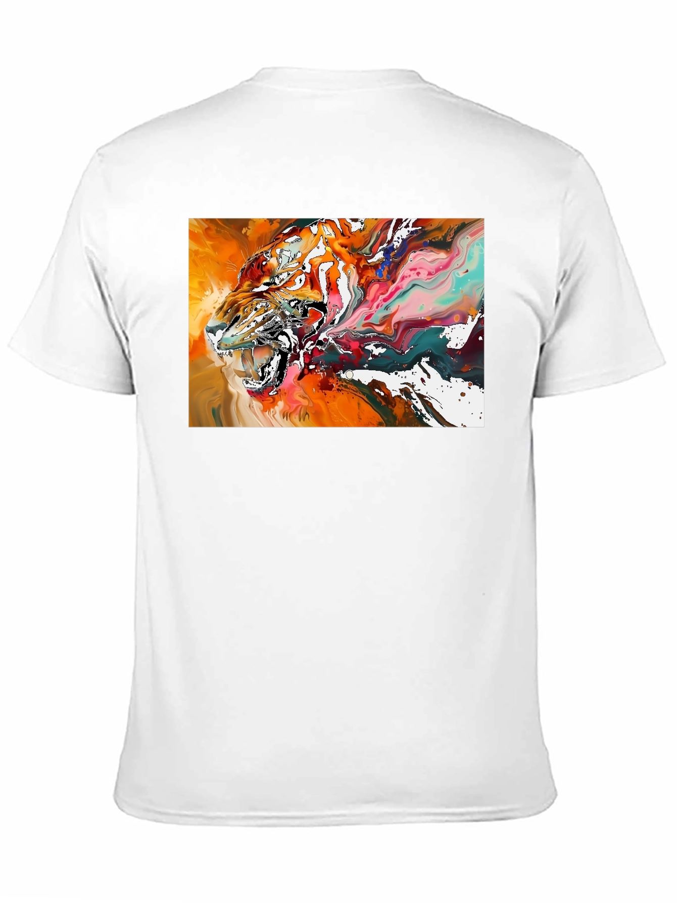 Abstract Tiger Graphic Black T-Shirt