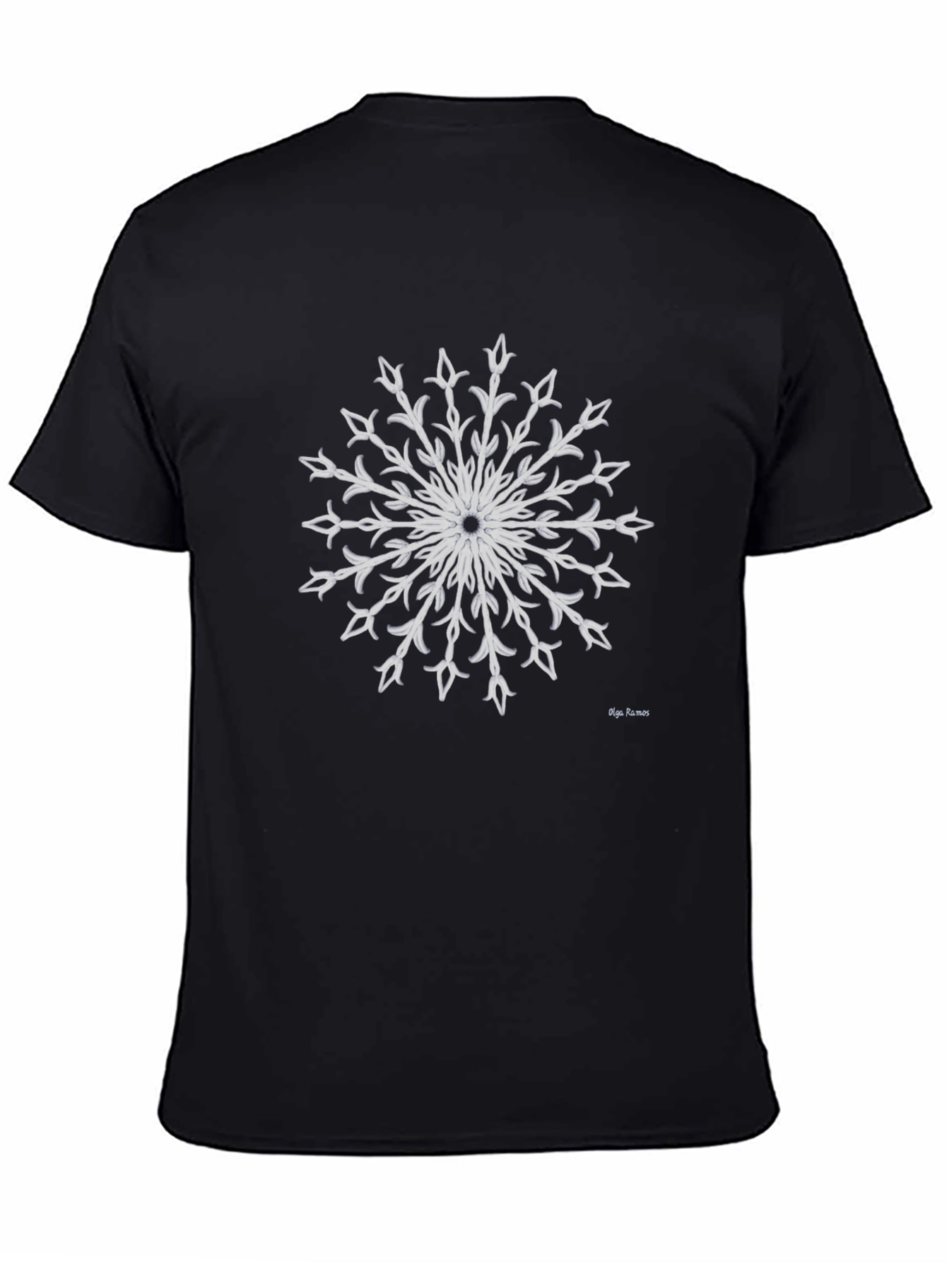Snowflake Graphic Tee - Elegant Black Shirt
