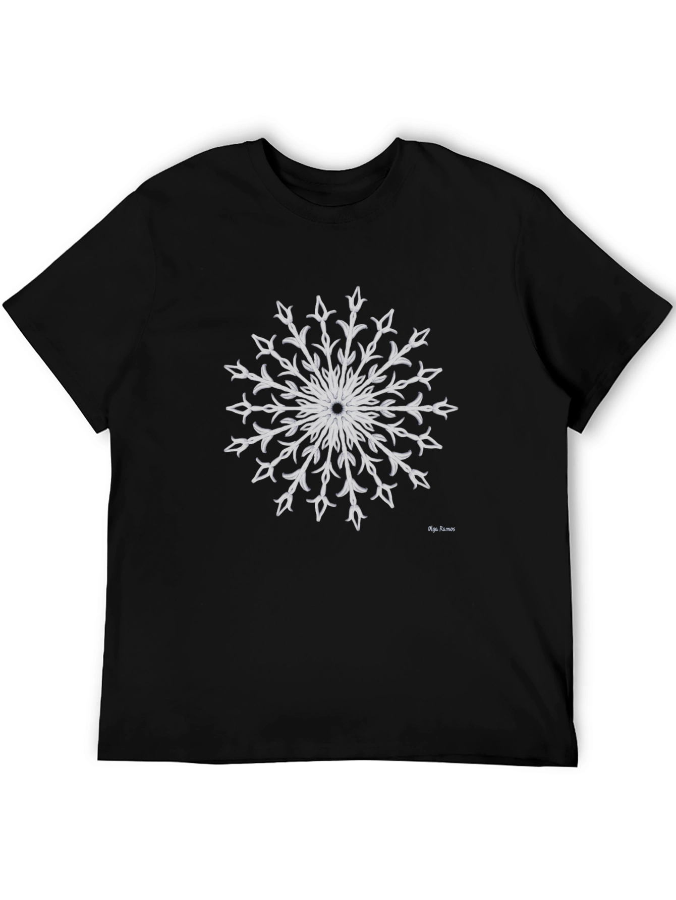 Snowflake Graphic Tee - Elegant Black Shirt