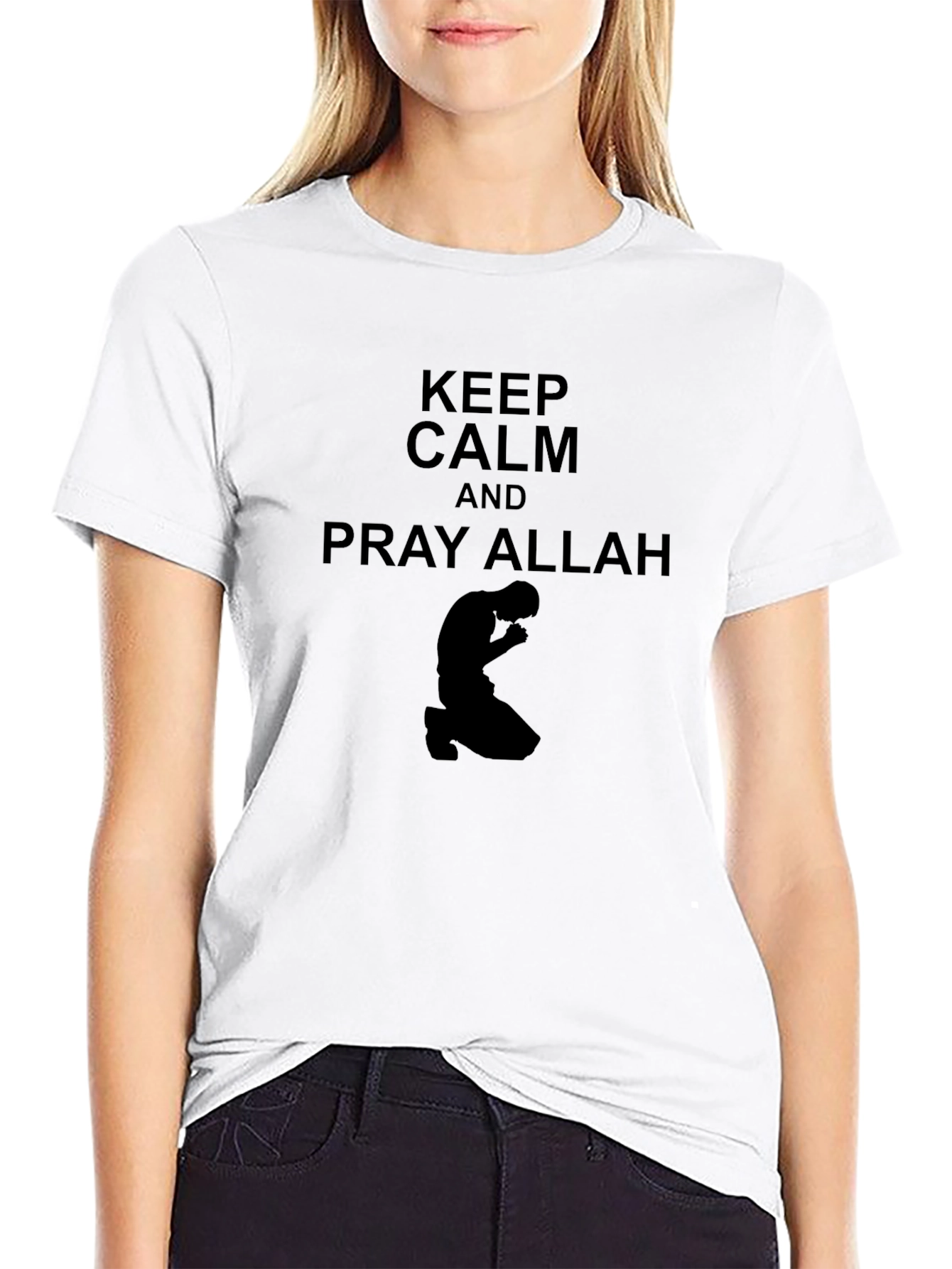 Keep Calm & Pray Allah Black T-Shirt
