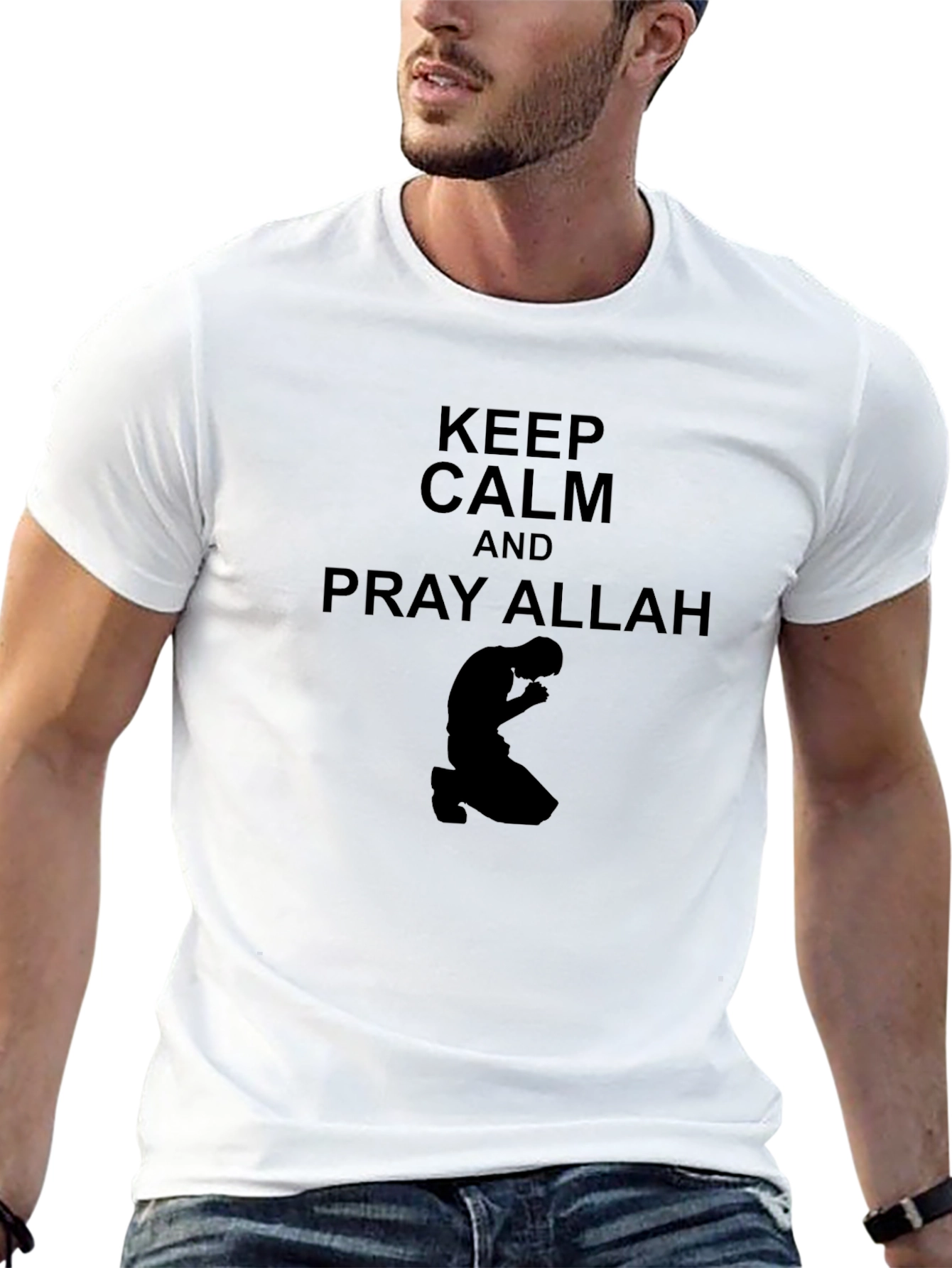 Keep Calm & Pray Allah Black T-Shirt