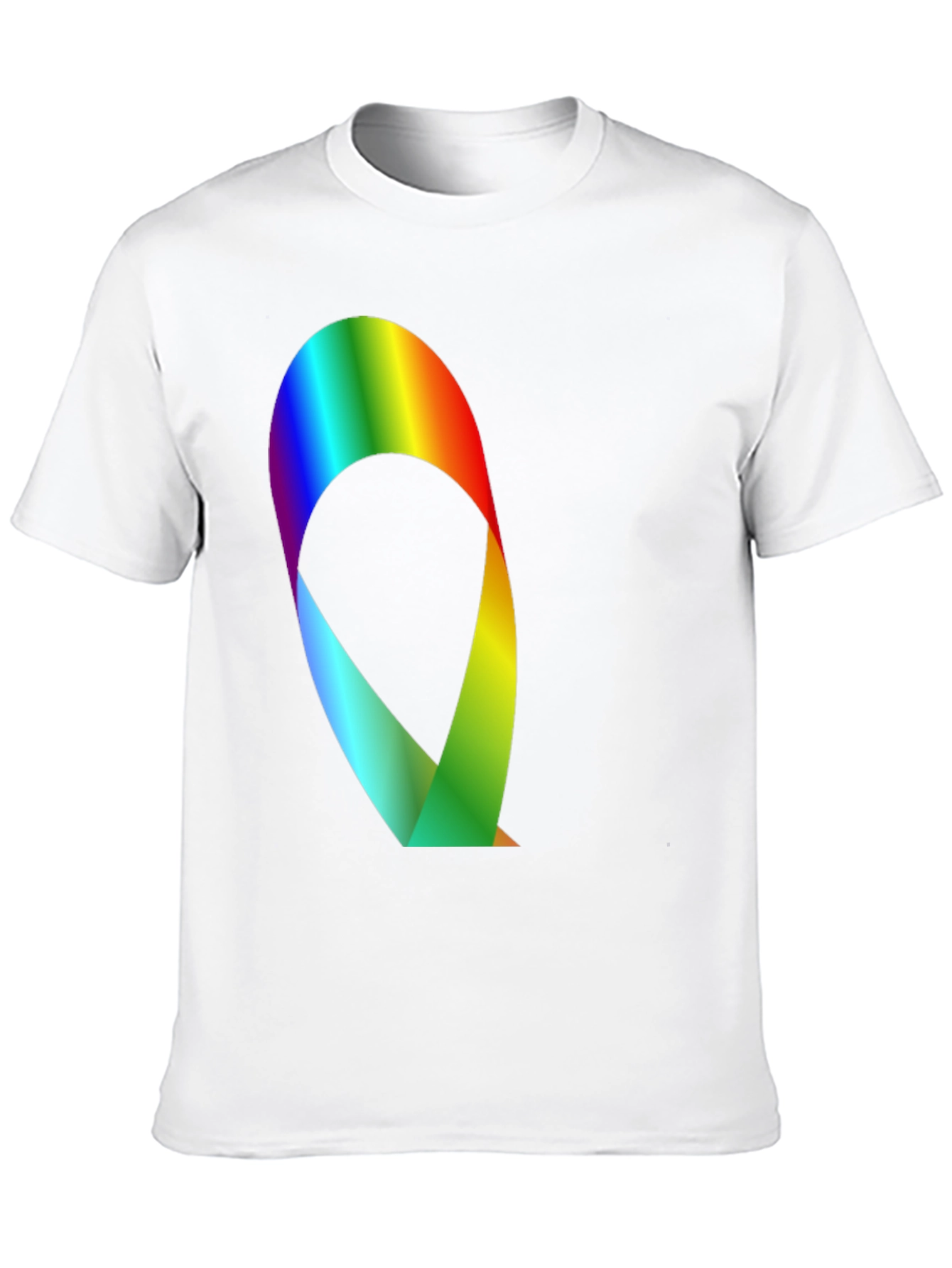 Rainbow Ribbon Graphic Black T-Shirt
